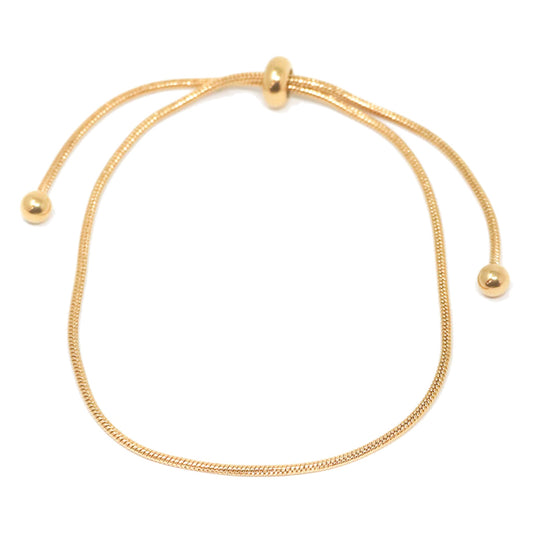 18K Gold Snake Chain Slider Bracelet