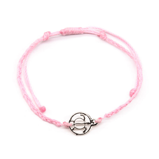 pink string turtle bracelet