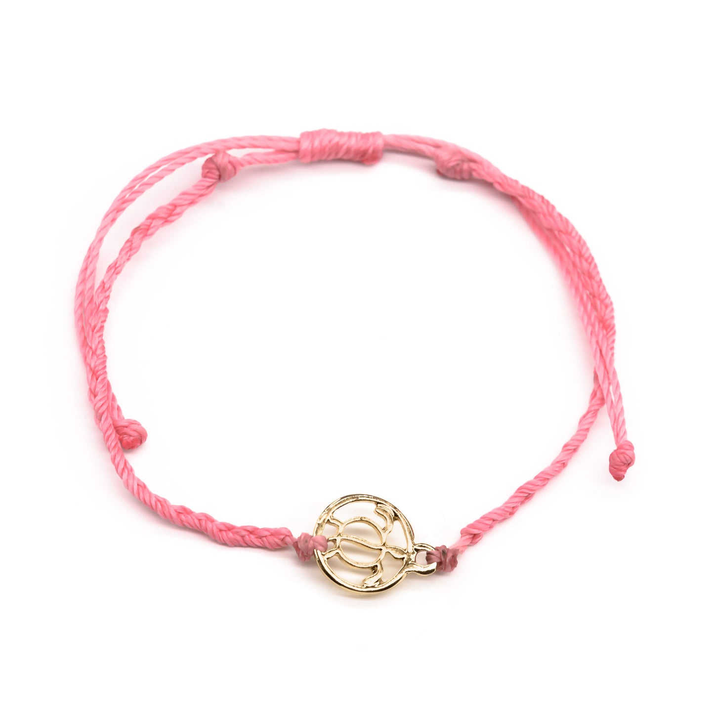 pink string turtle bracelet
