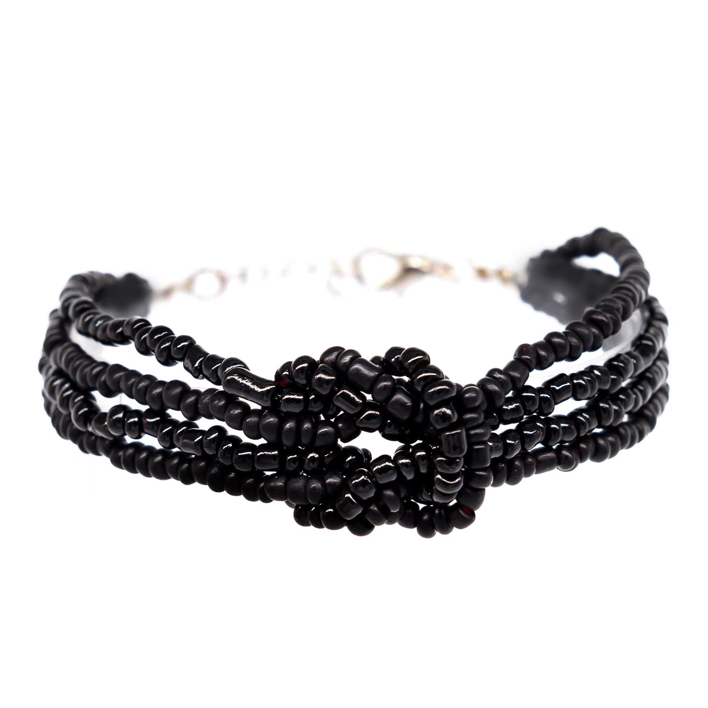 womens black beaded knot bracelet