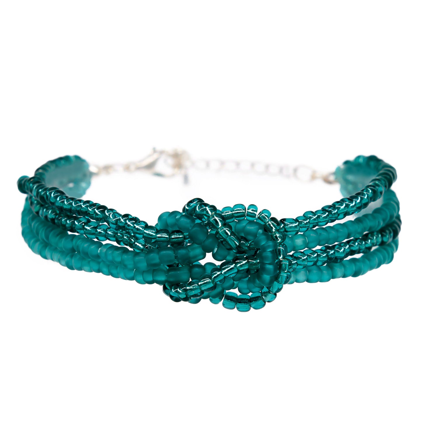 womens green beaded knot bracelet