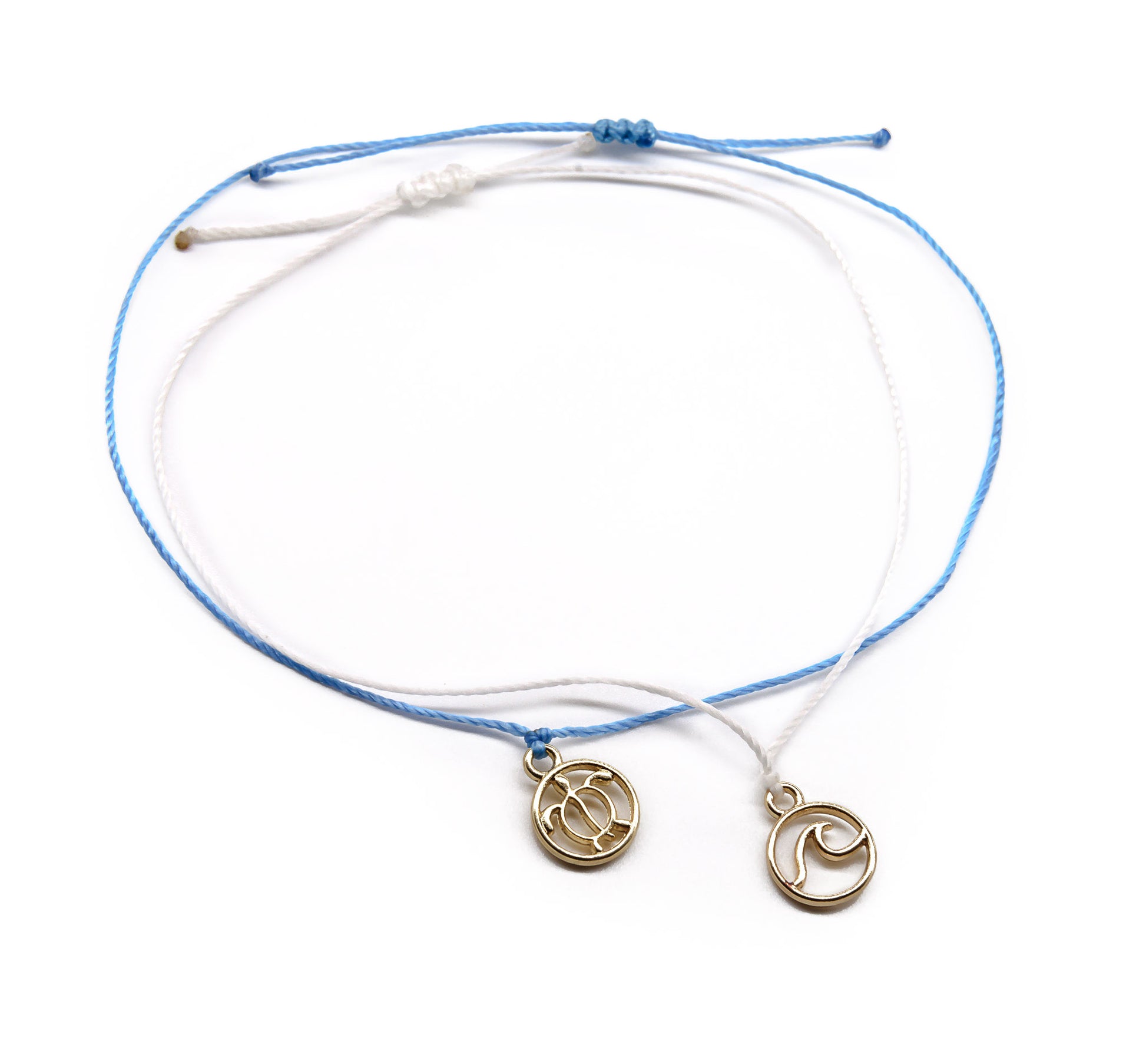 wave and sea turtle charm string bracelets for girls