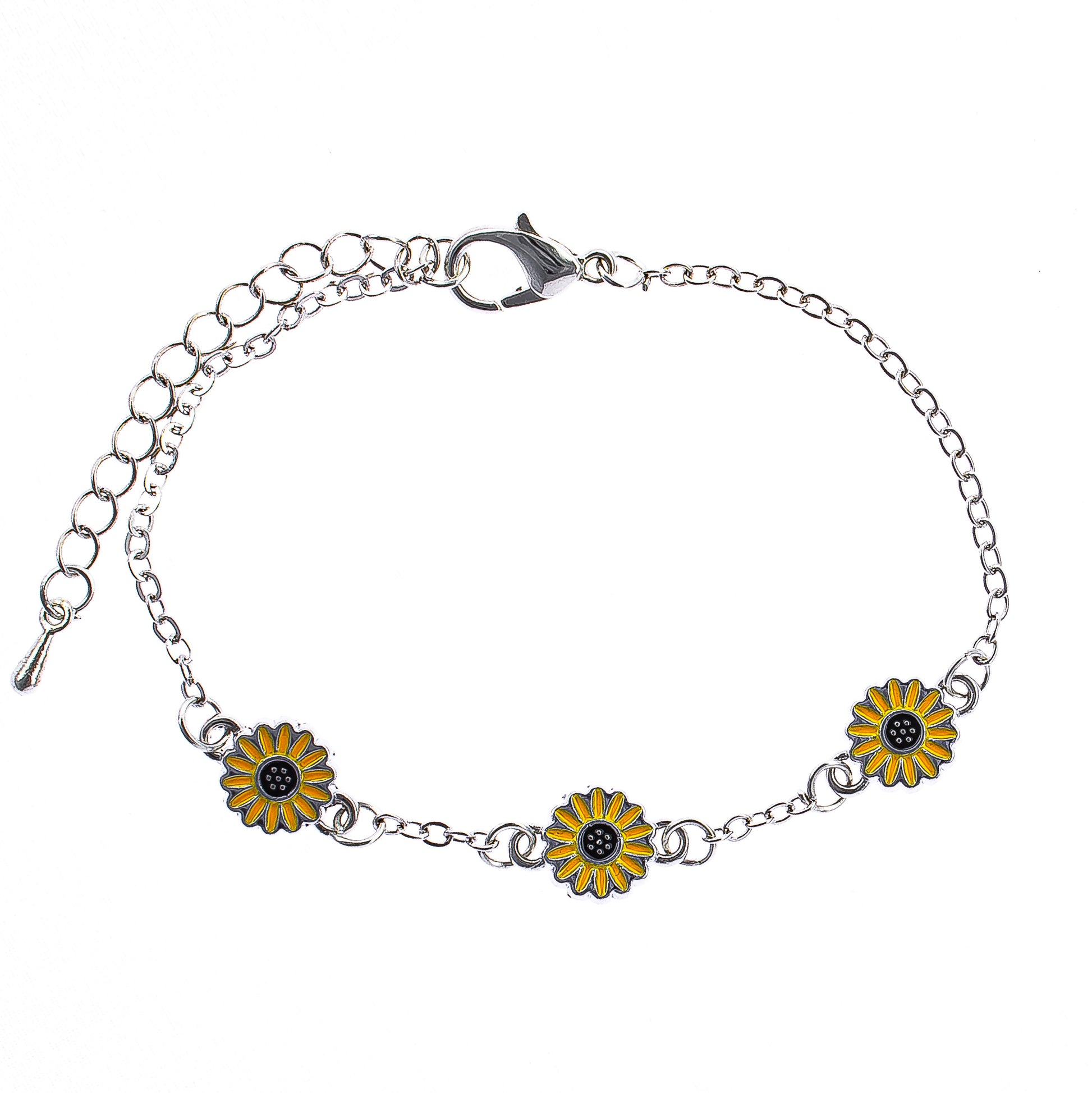 Daisy bracelet, chain link, women, teen, girls, boho style