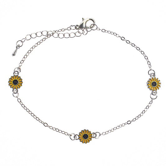 Daisy anklet, chain link, women, teen, girls, boho style