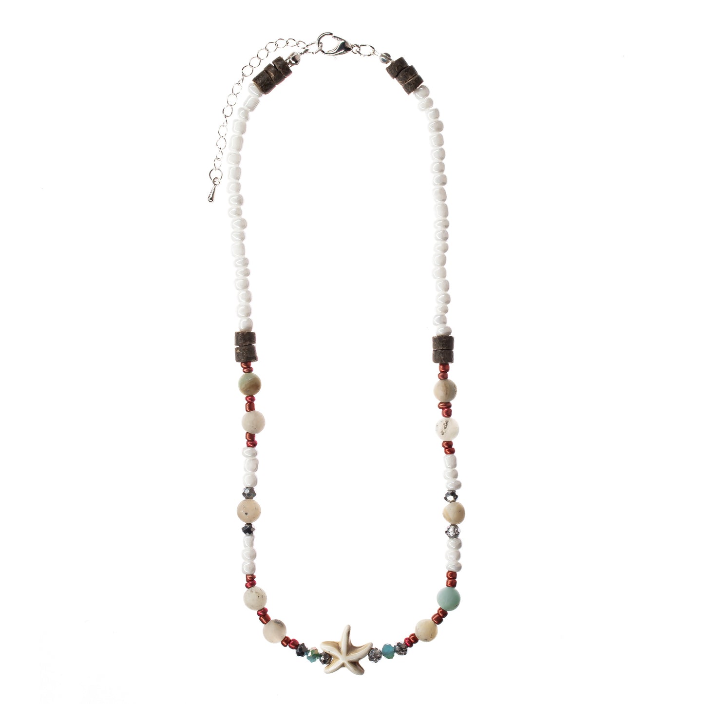choker, necklace, beaded, boho style, beach style, starfish