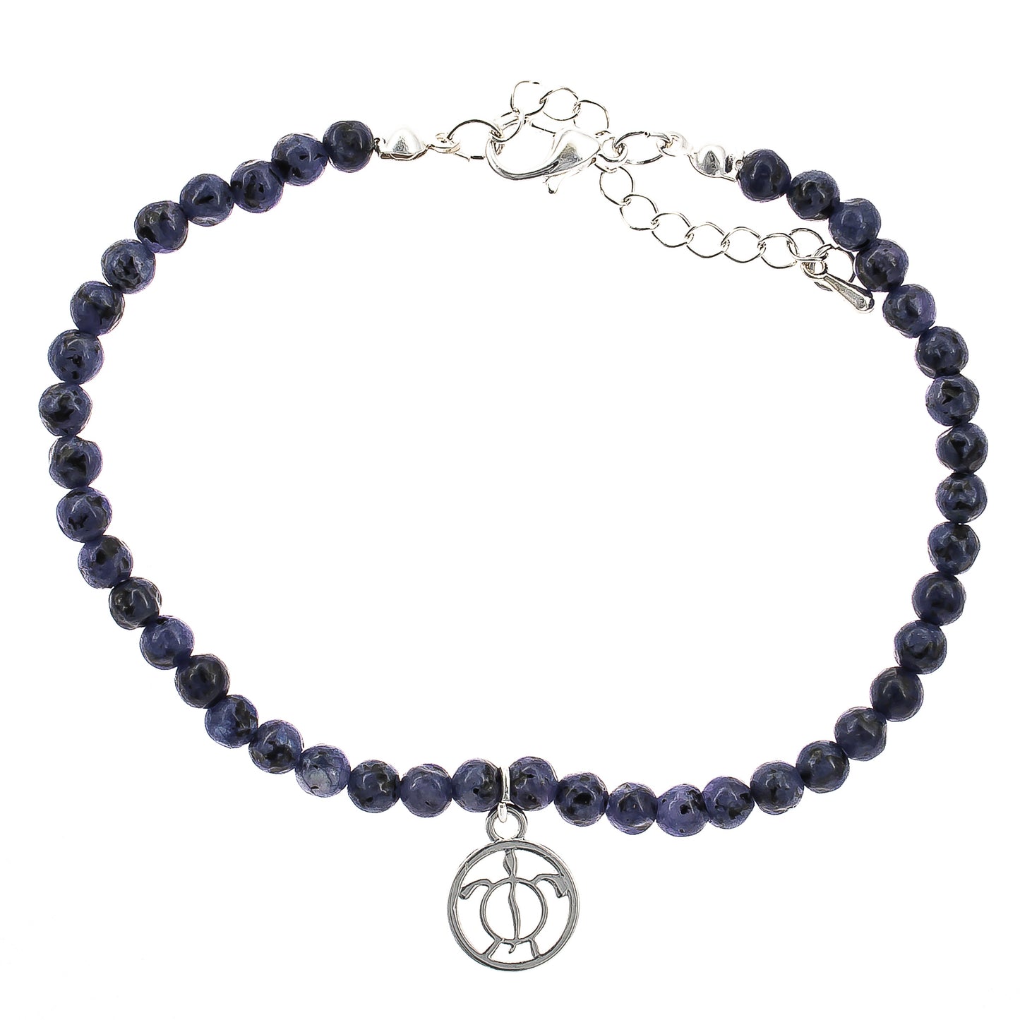 anklet, stone beaded, beach style, boho style, turtle charm, blue