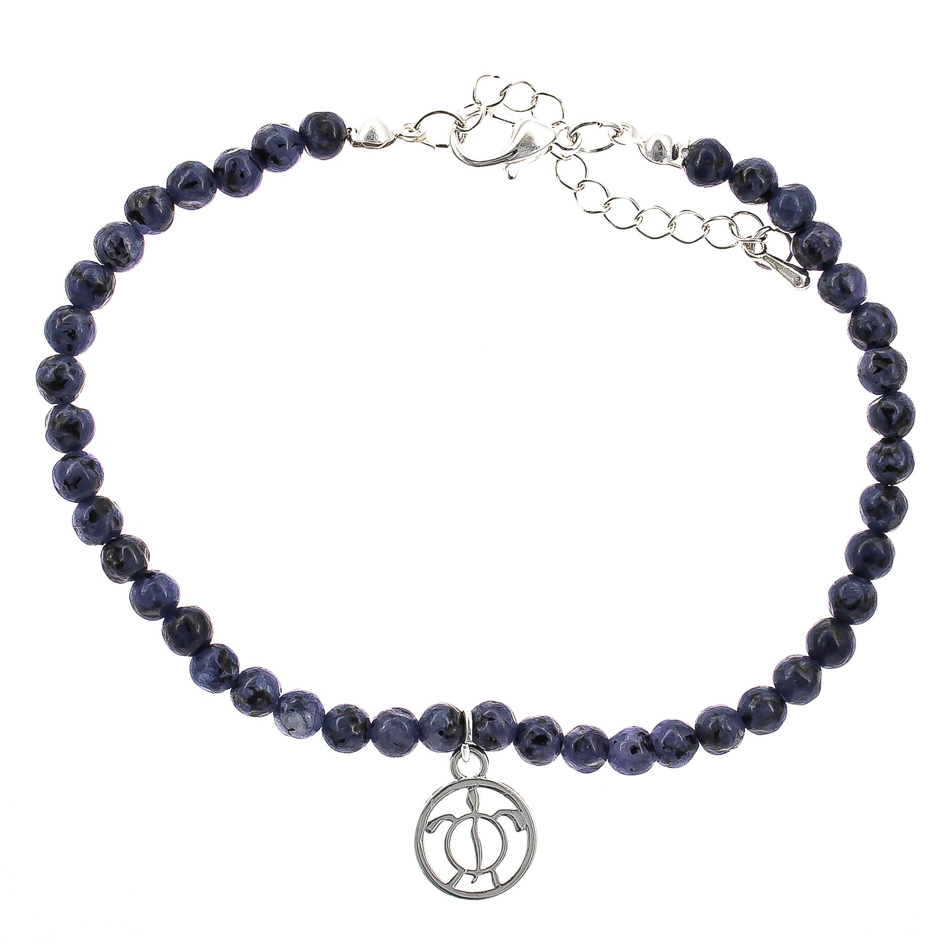 anklet, stone beaded, beach style, boho style, turtle charm, blue