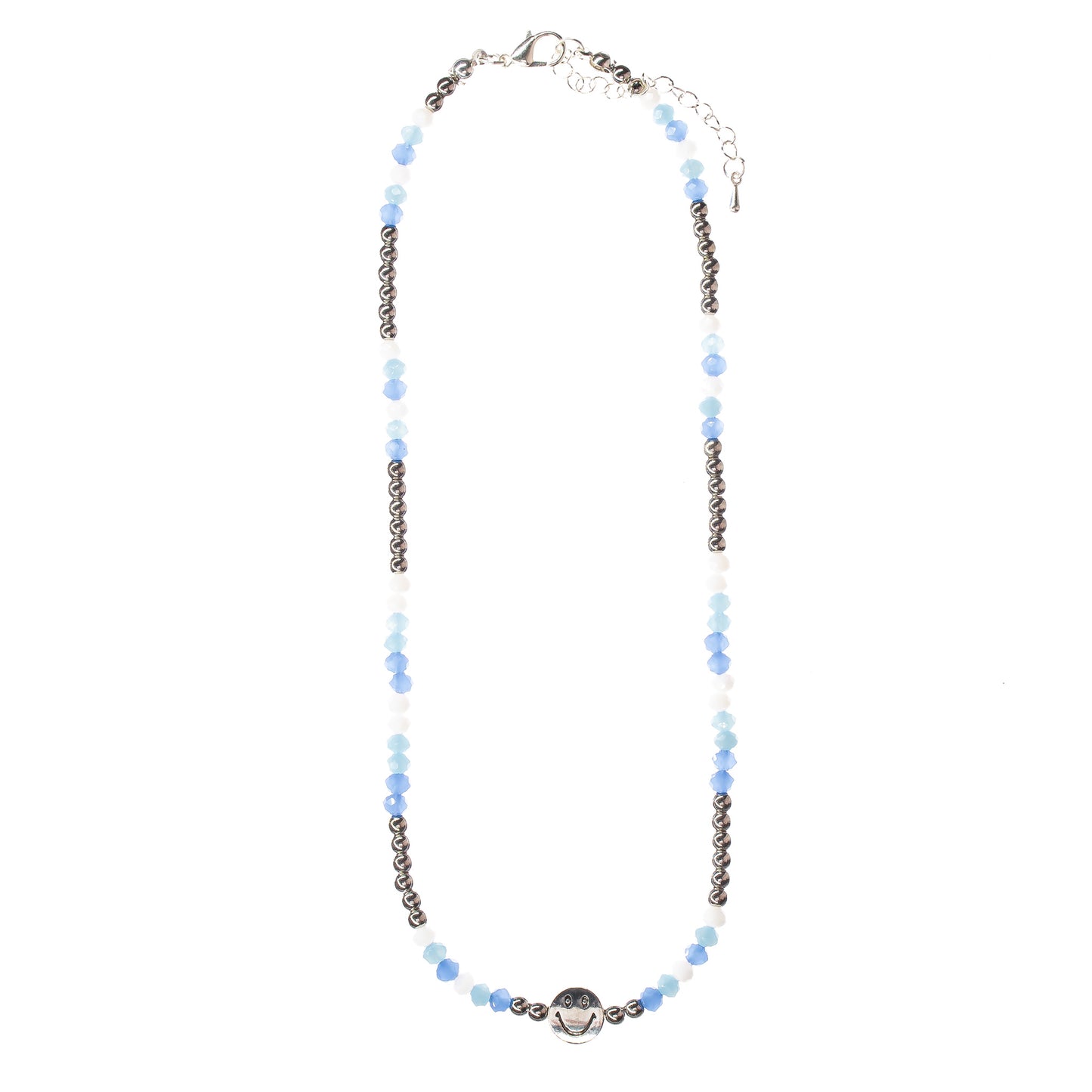 choker, necklace, beaded, smiley face, women, teen, girls
