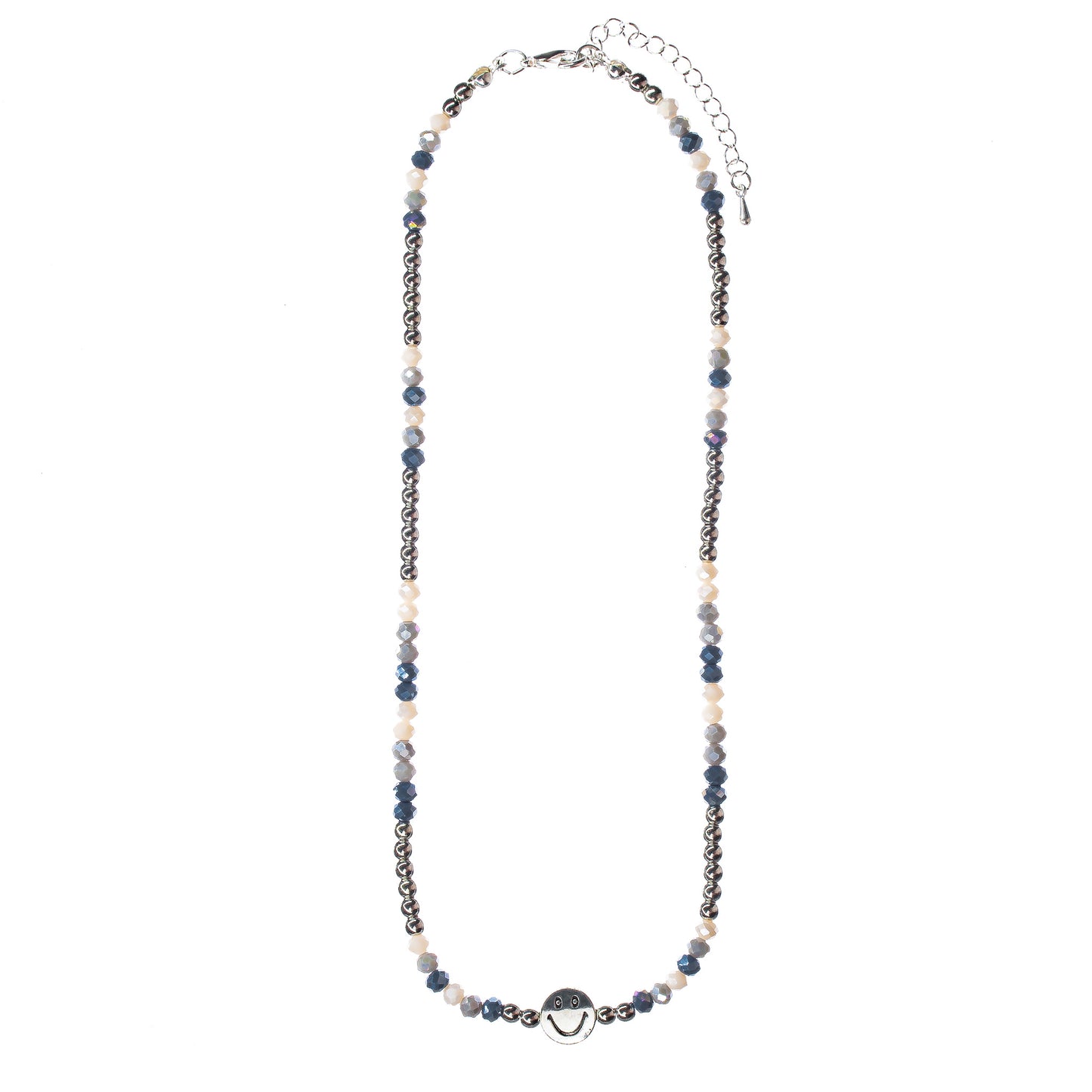 choker, necklace, beaded, smiley face, women, teen, girls