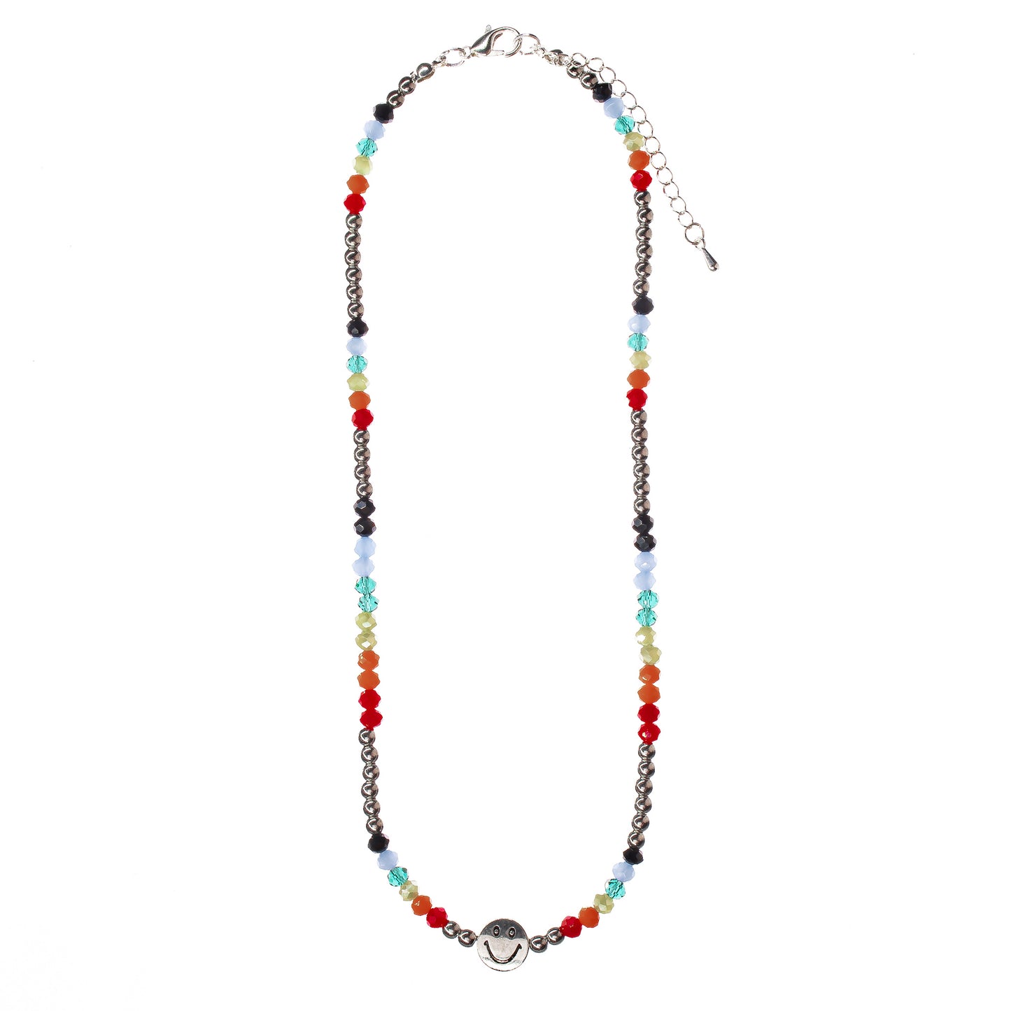 choker, necklace, beaded, smiley face, women, teen, girls