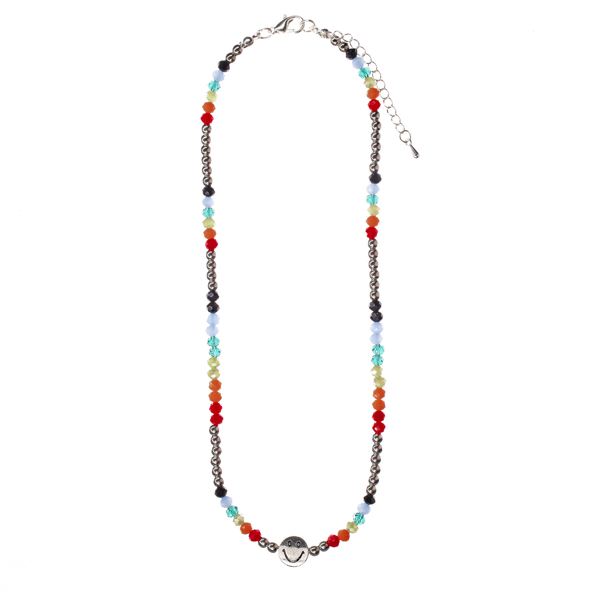 choker, necklace, beaded, smiley face, women, teen, girls