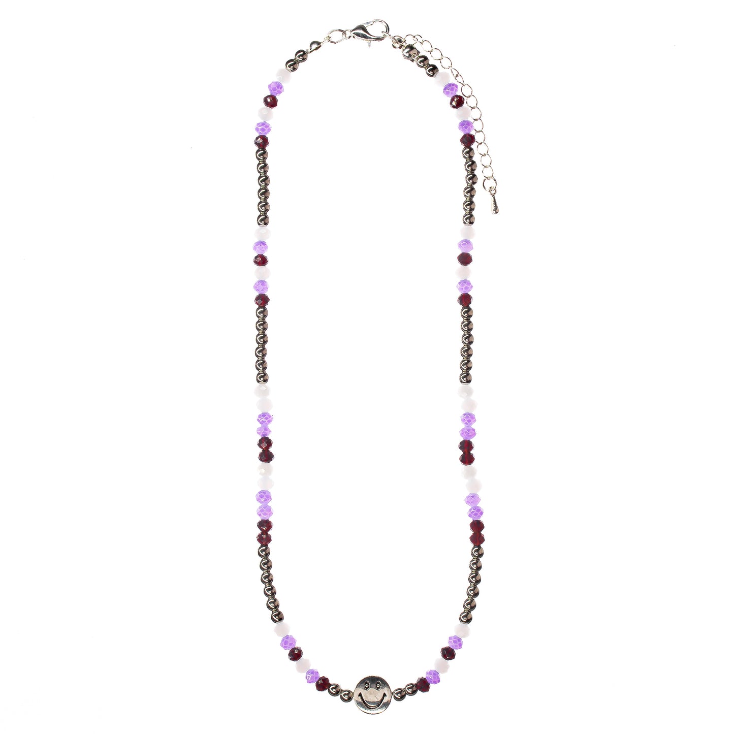 choker, necklace, beaded, smiley face, women, teen, girls