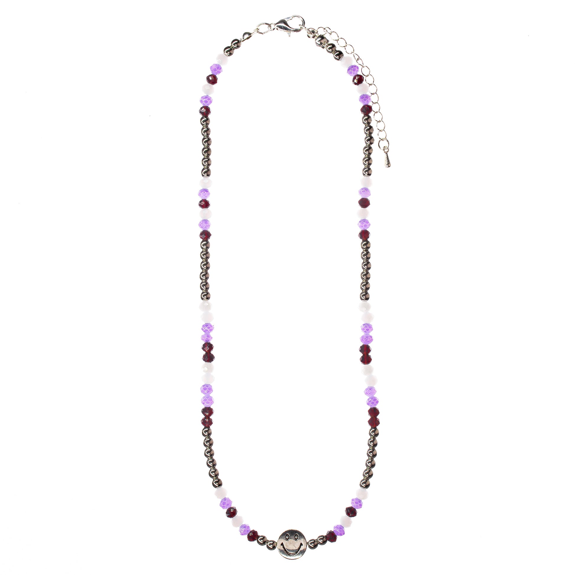 choker, necklace, beaded, smiley face, women, teen, girls