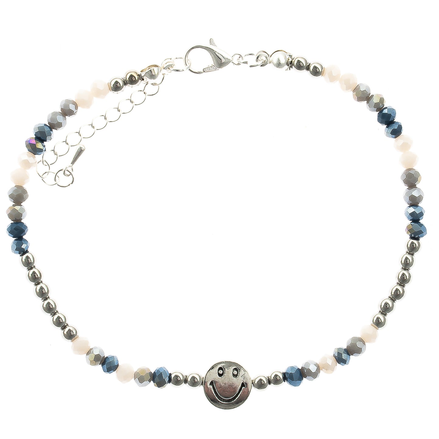 anklet, beaded, smiley face, women, teen, girls