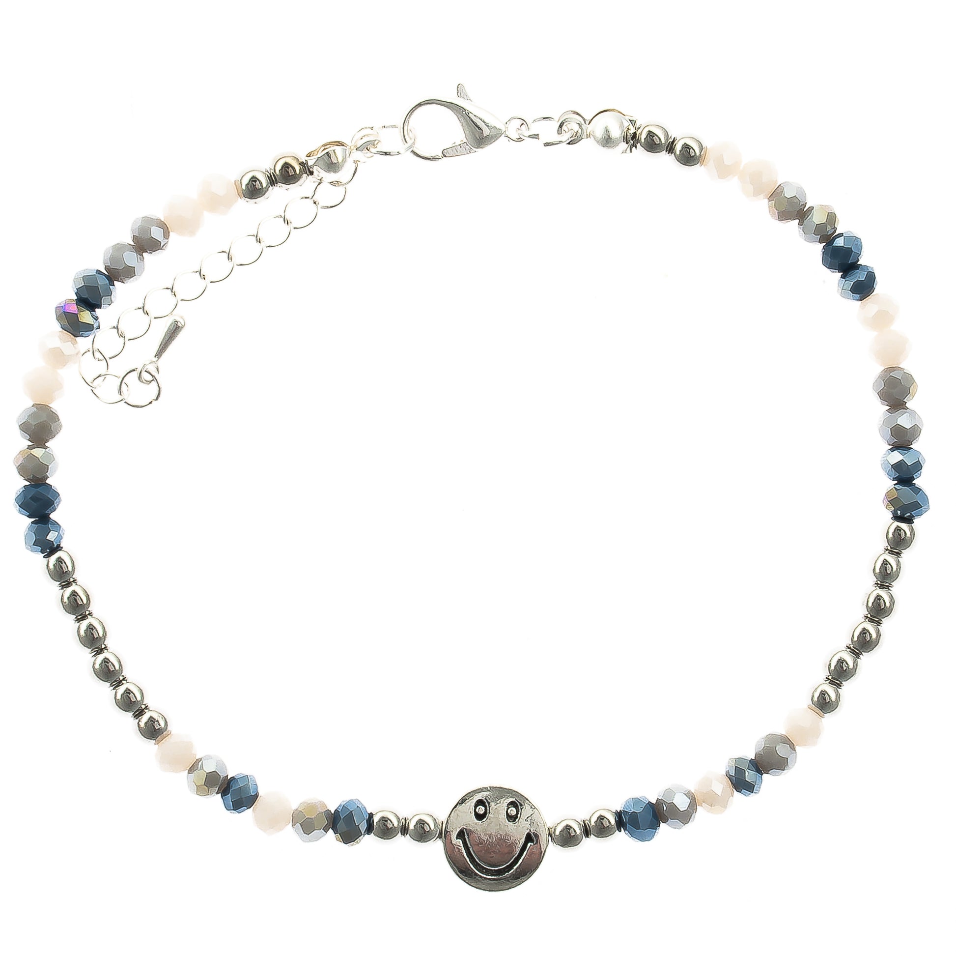 anklet, beaded, smiley face, women, teen, girls