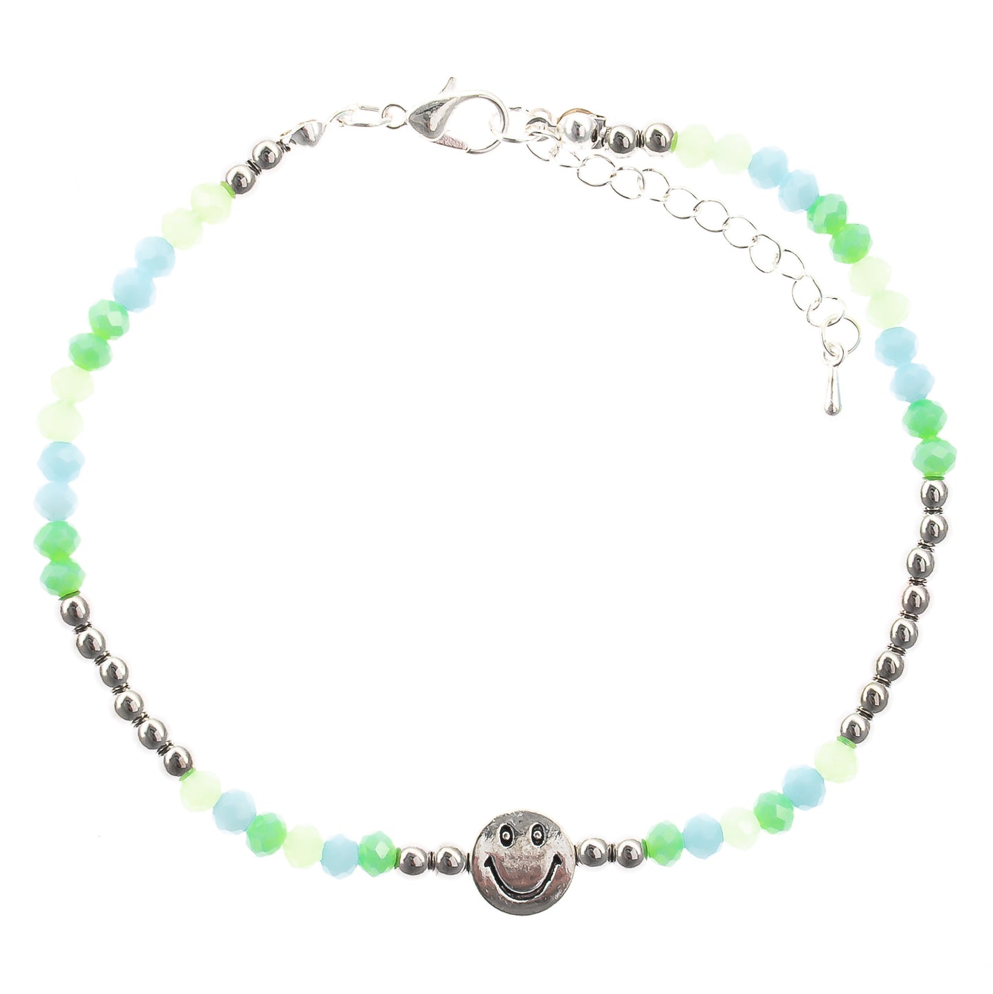 anklet, beaded, smiley face, women, teen, girls