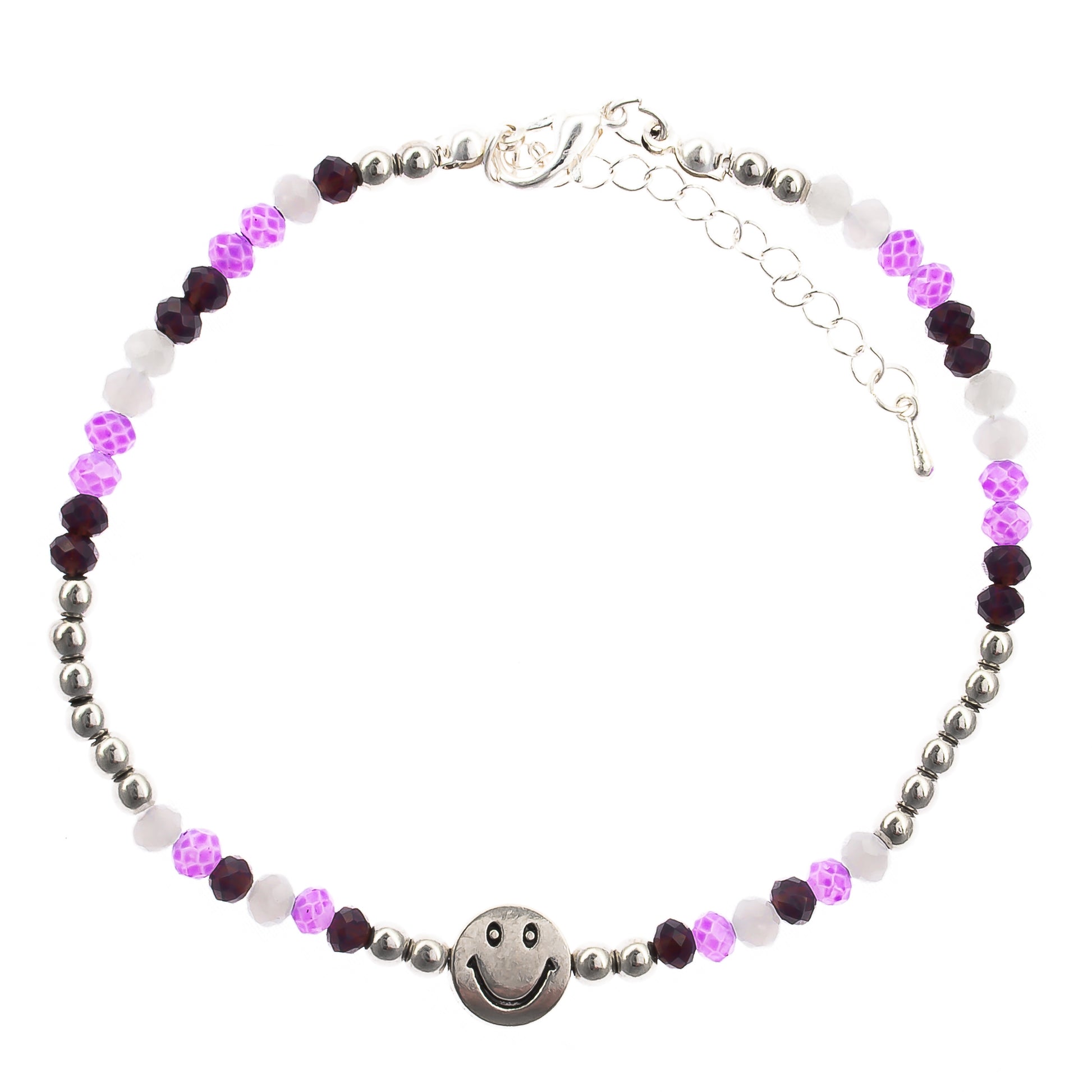anklet, beaded, smiley face, women, teen, girls