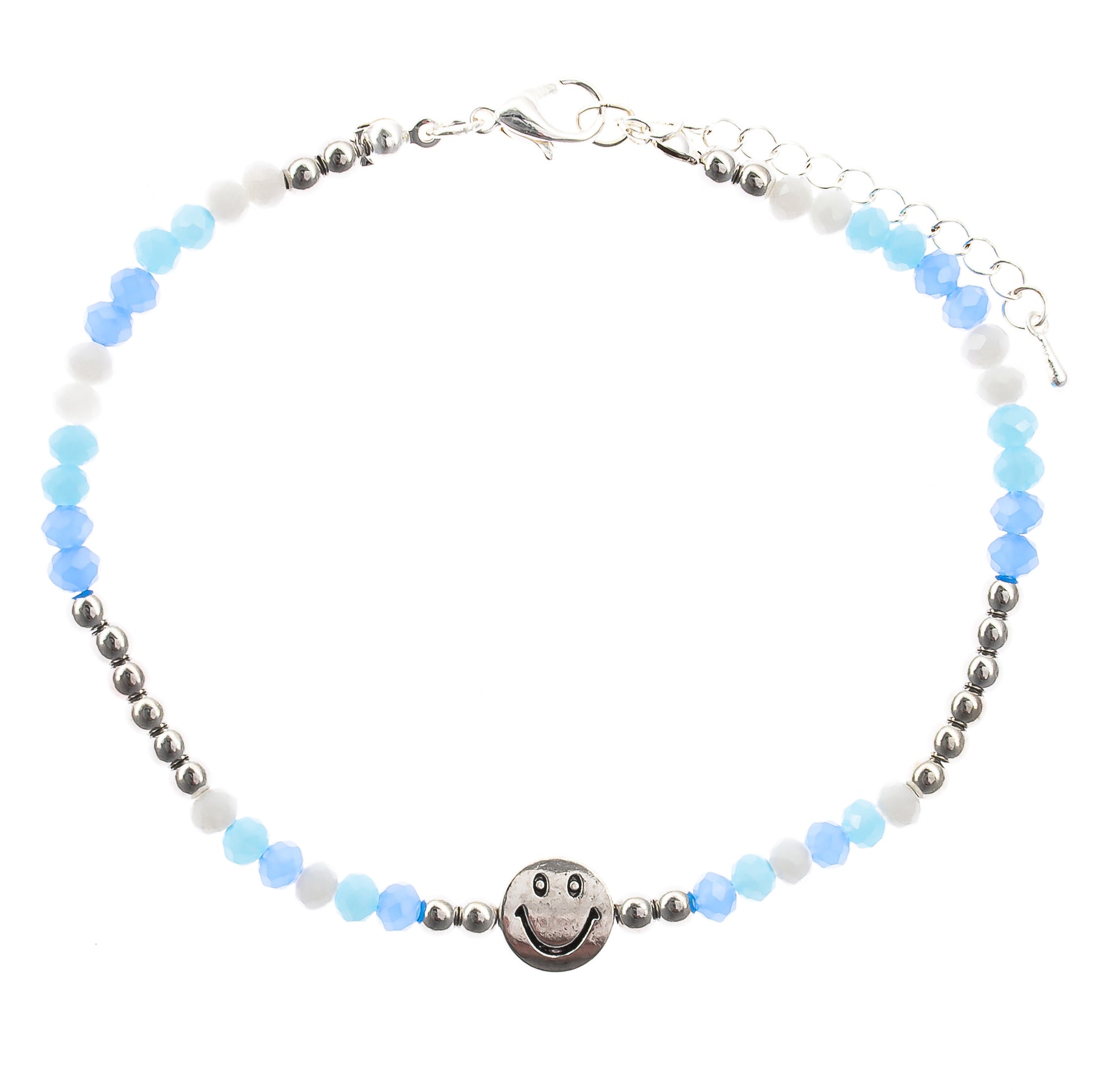 anklet, beaded, smiley face, women, teen, girls