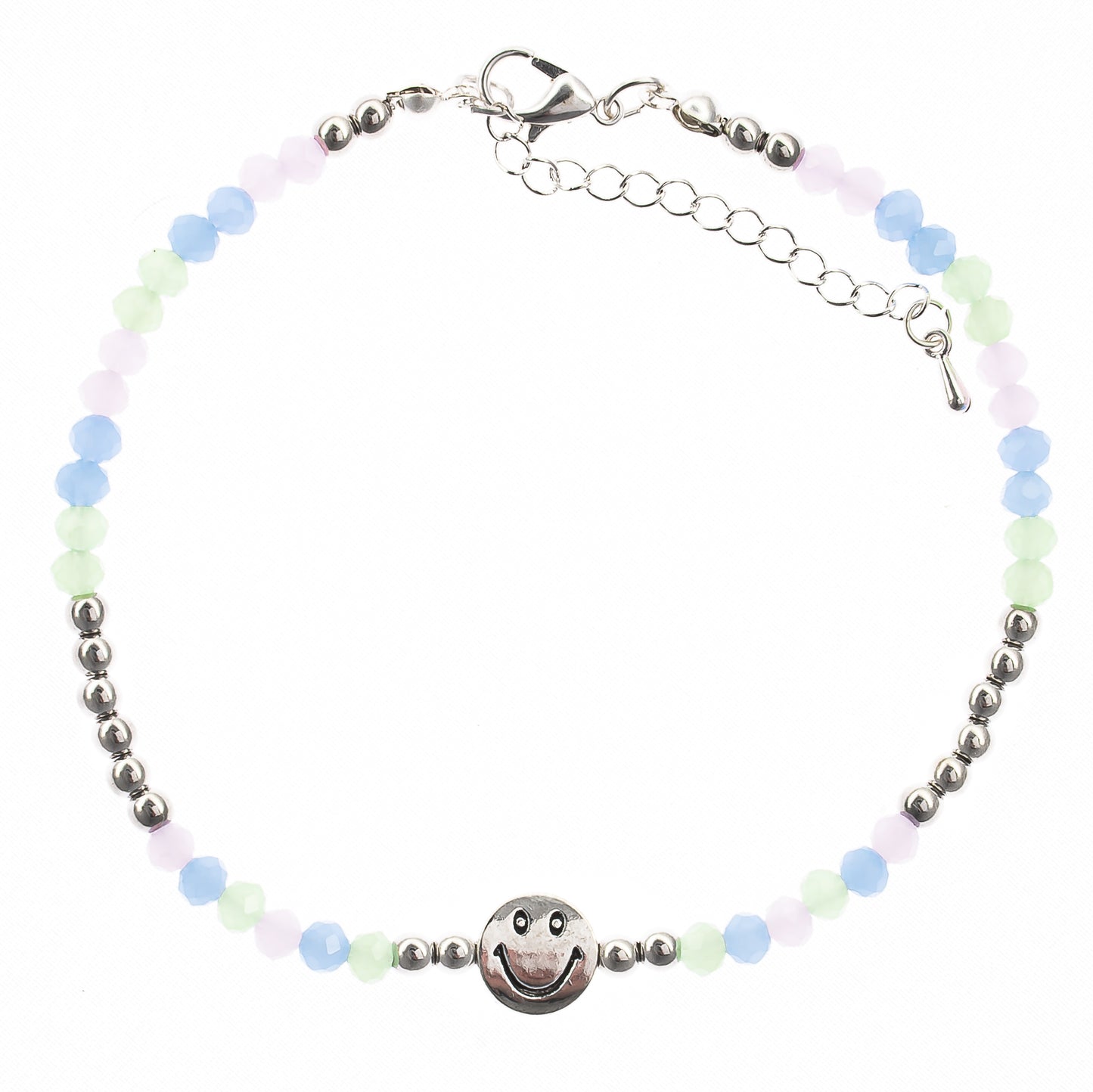 anklet, beaded, smiley face, women, teen, girls