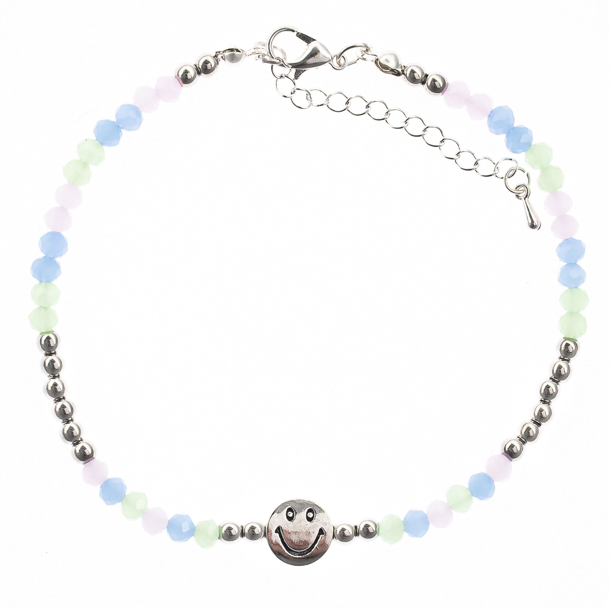 anklet, beaded, smiley face, women, teen, girls