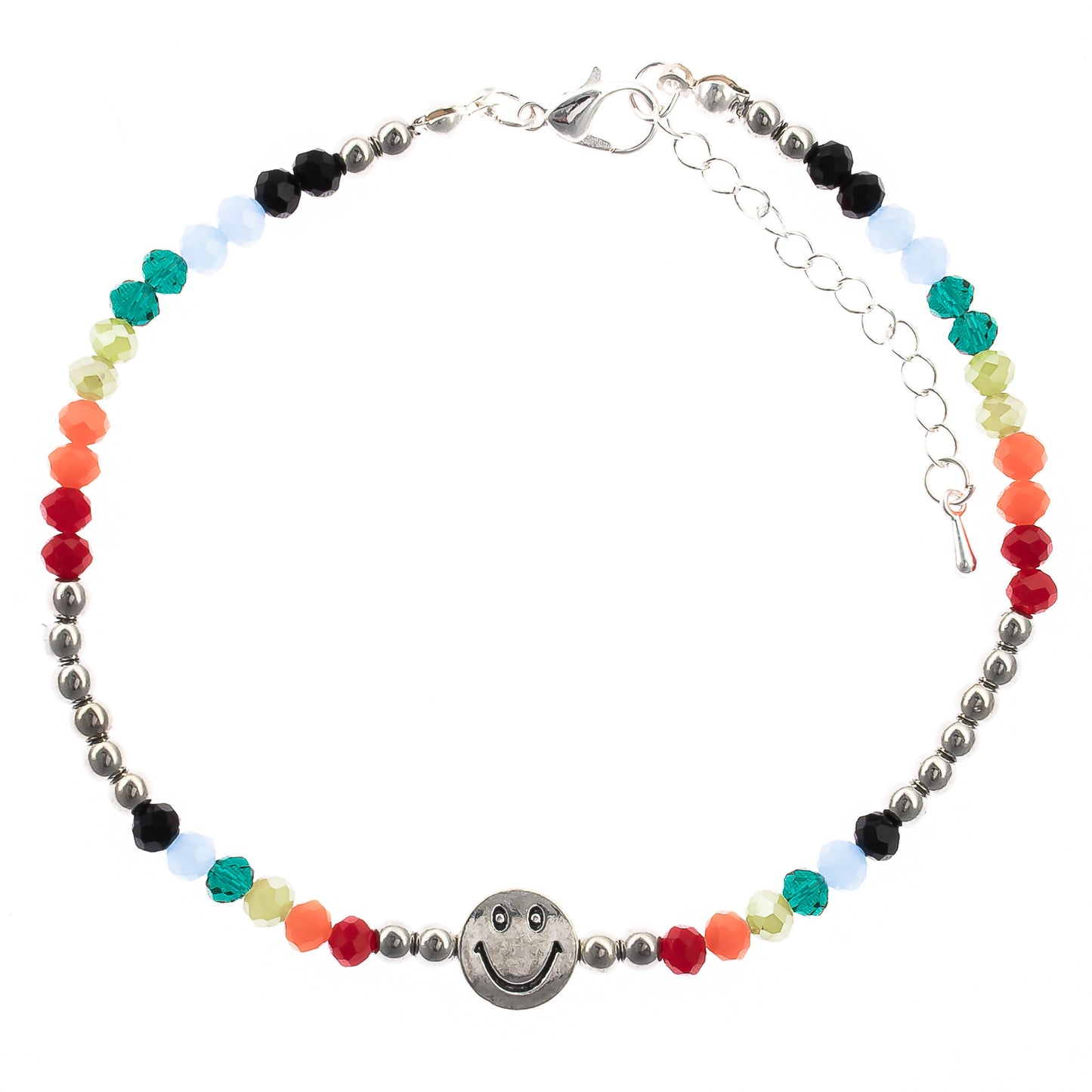 anklet, beaded, smiley face, women, teen, girls