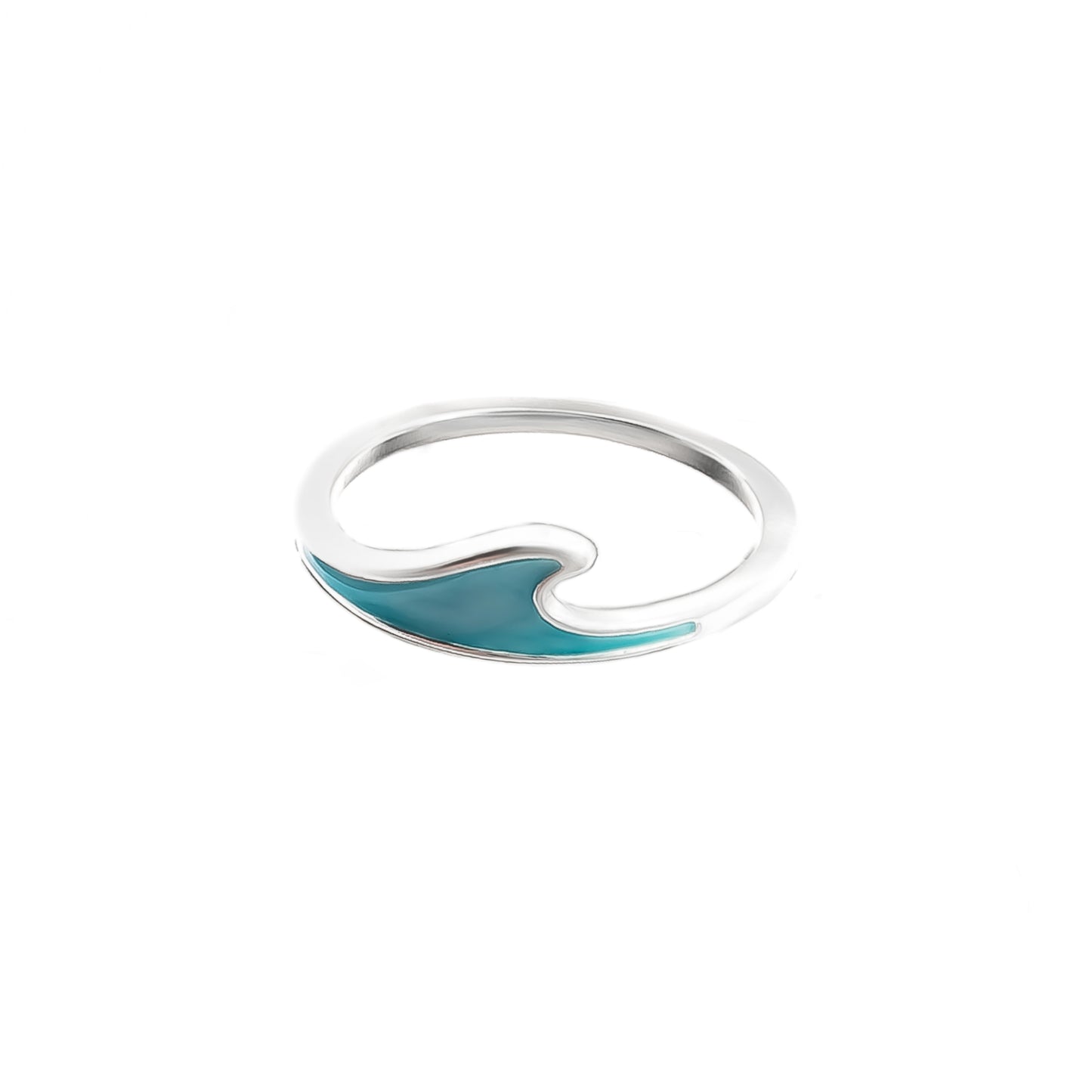 turquoise wave ring, silver
