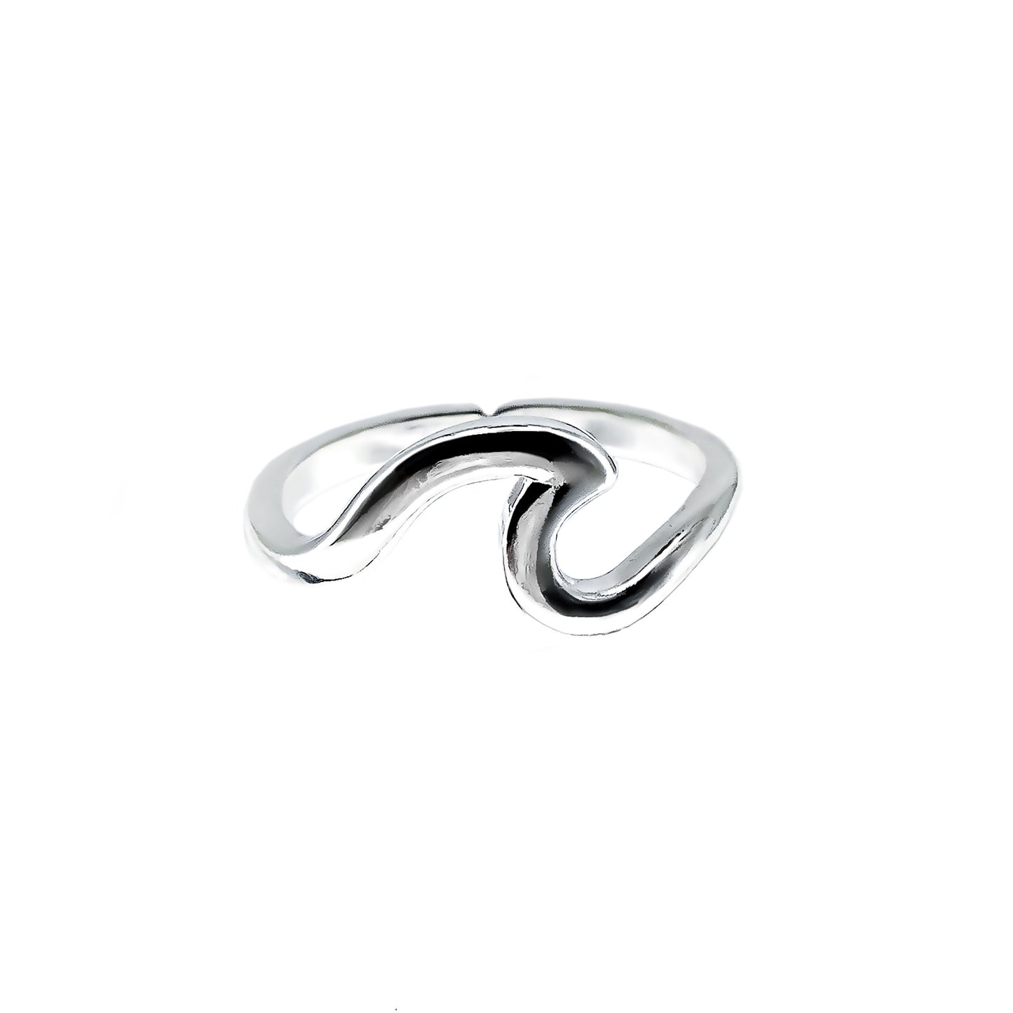 charming shark silver plated trendy wave ring