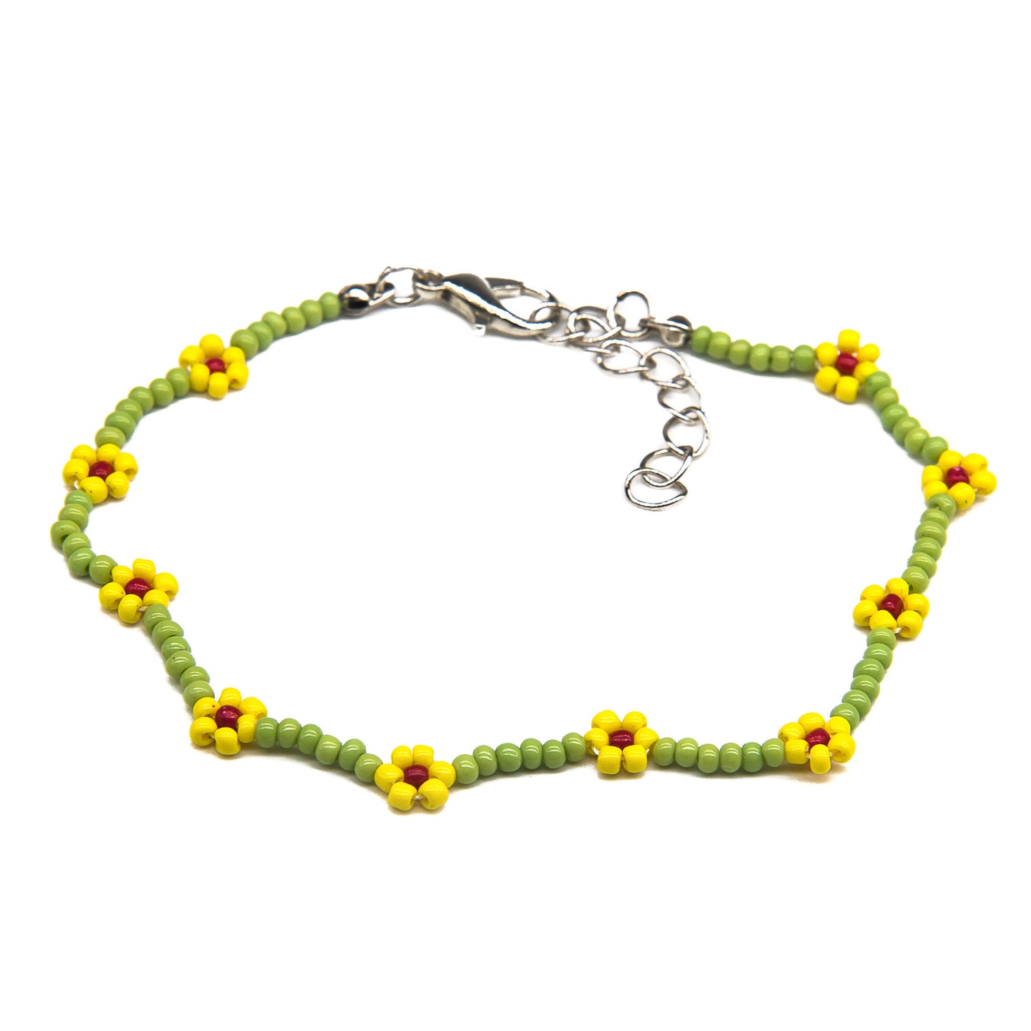 girls cute daisy flower seed bead bracelets