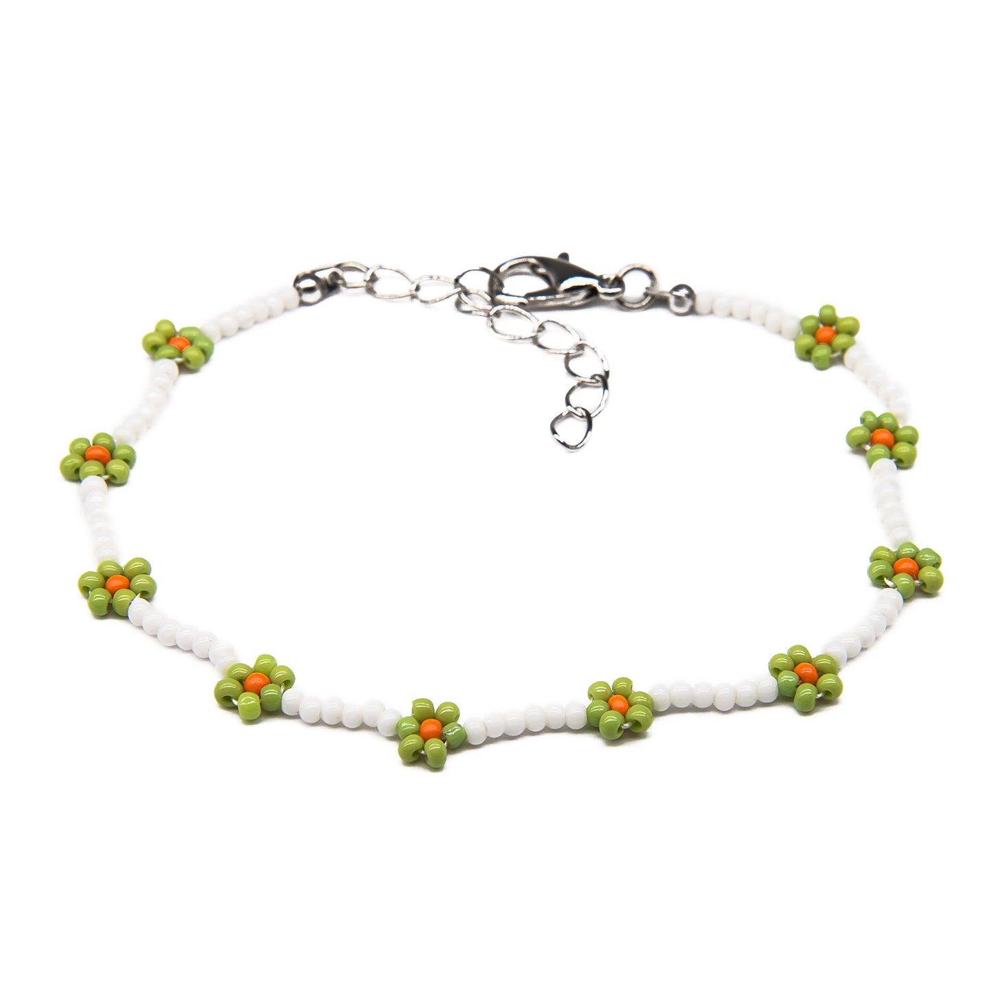 girls flower dainty seed bead bracelets