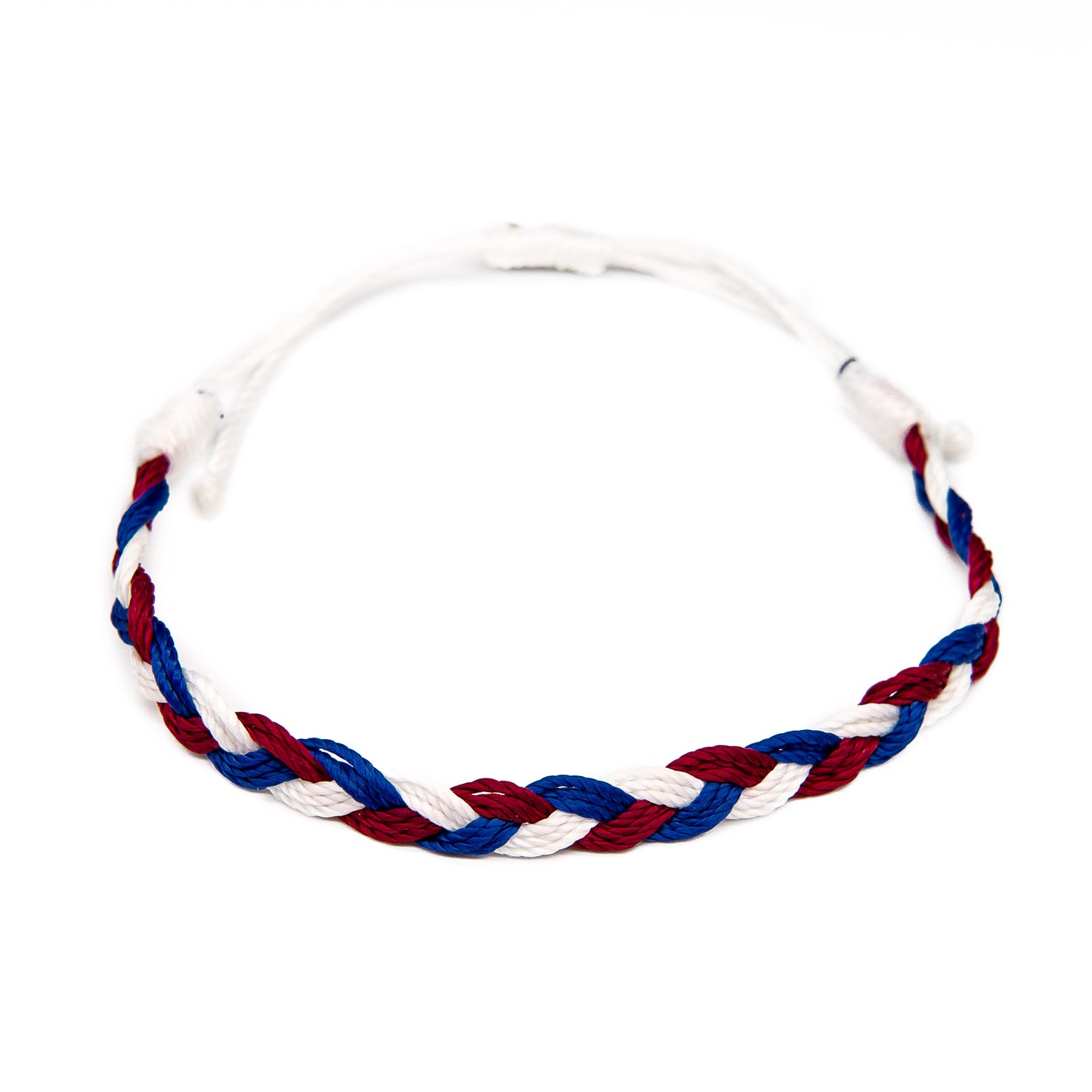 red white blue america braided string bracelet