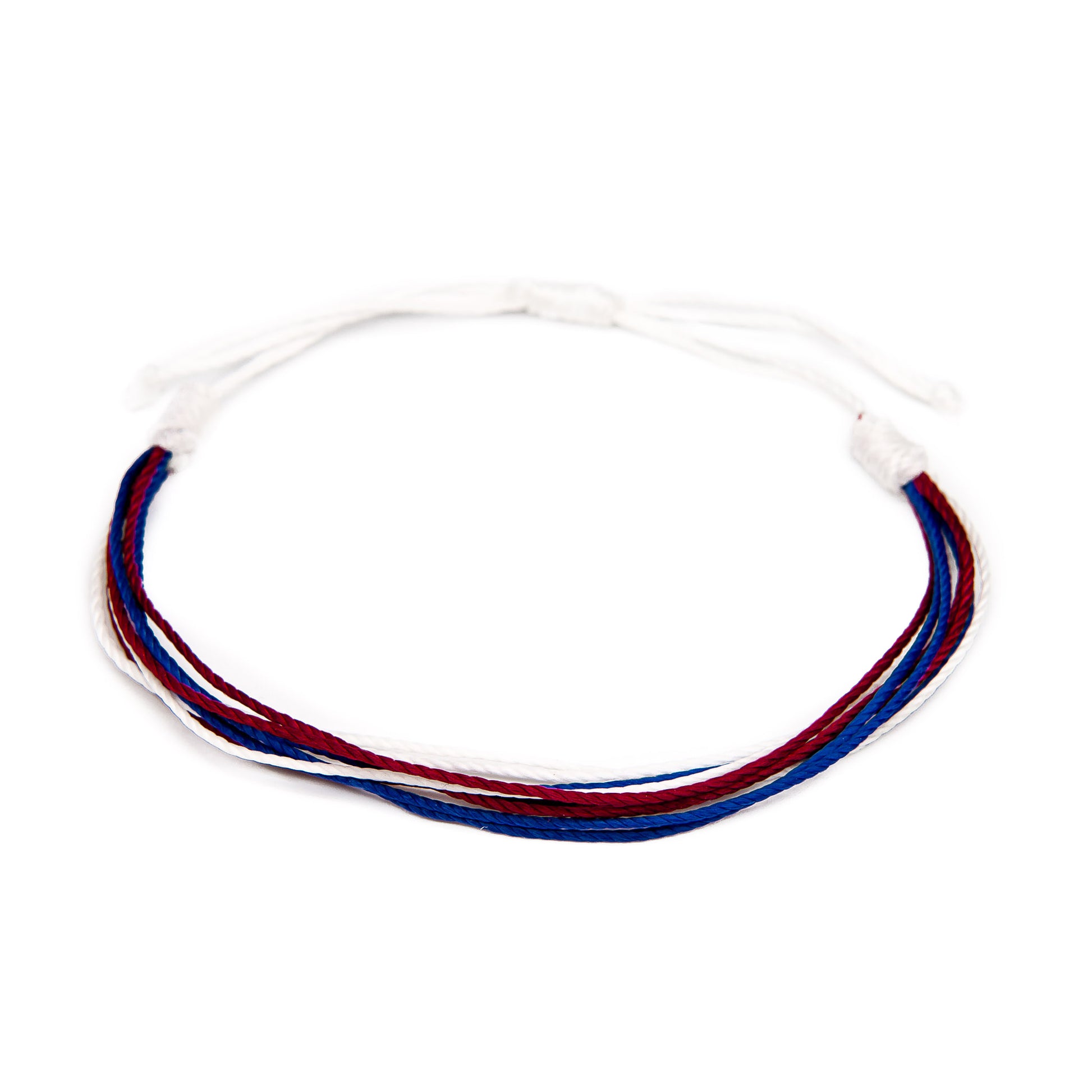 red white blue american colors string bracelet
