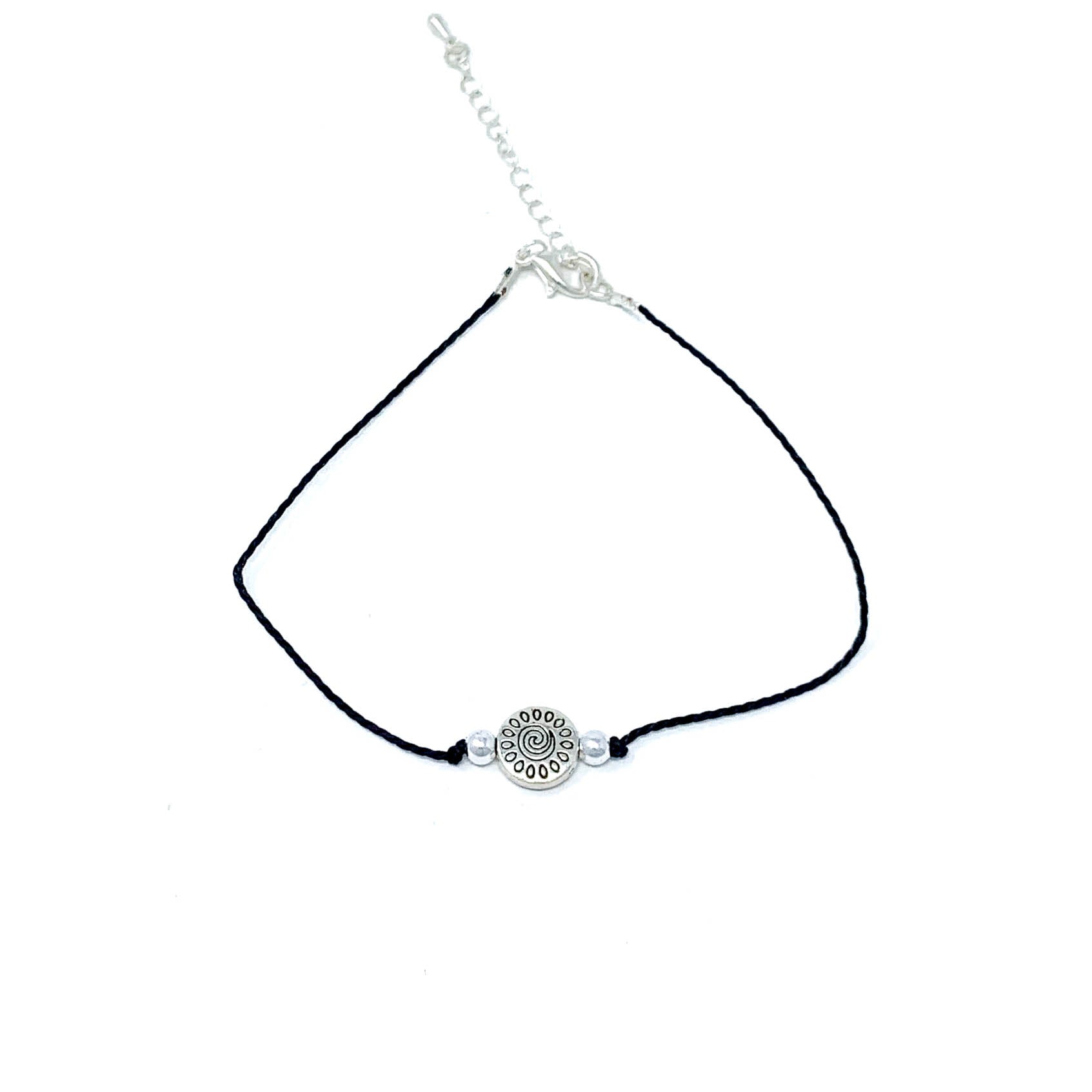 simple sun flower charm anklet