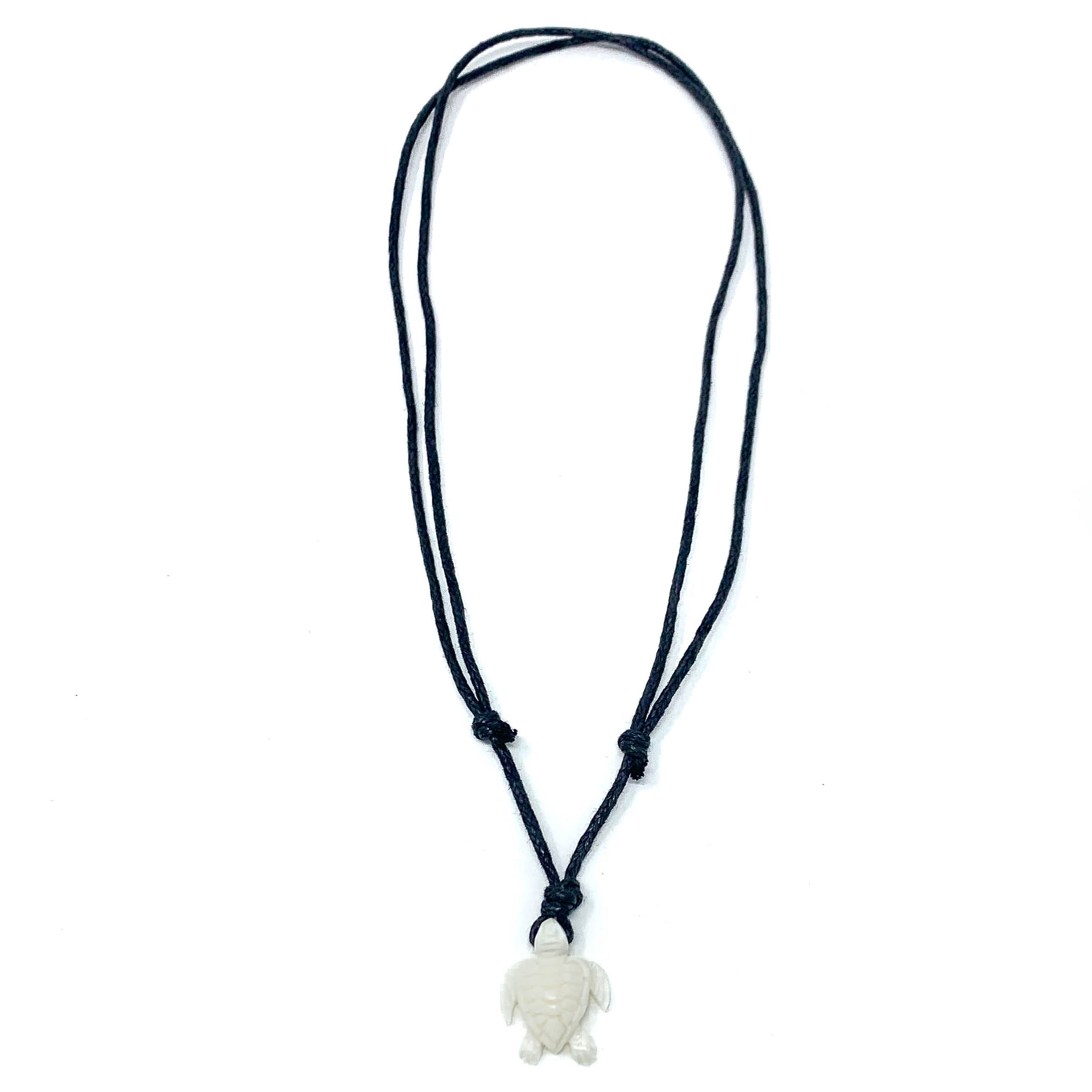 carved bone sea turtle necklace