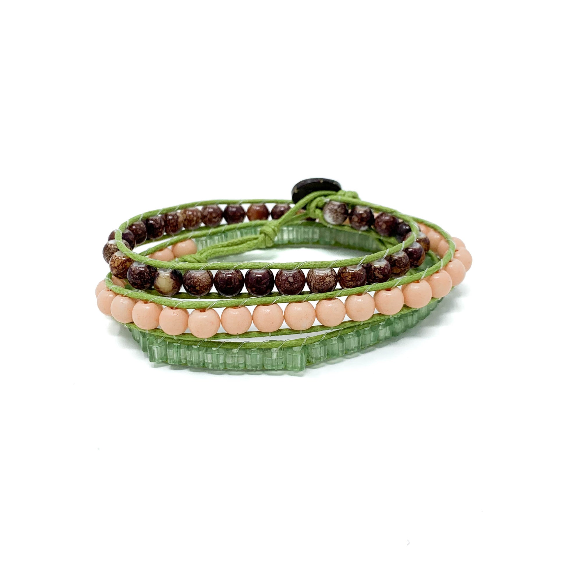 beach style triple wrap beaded bracelets