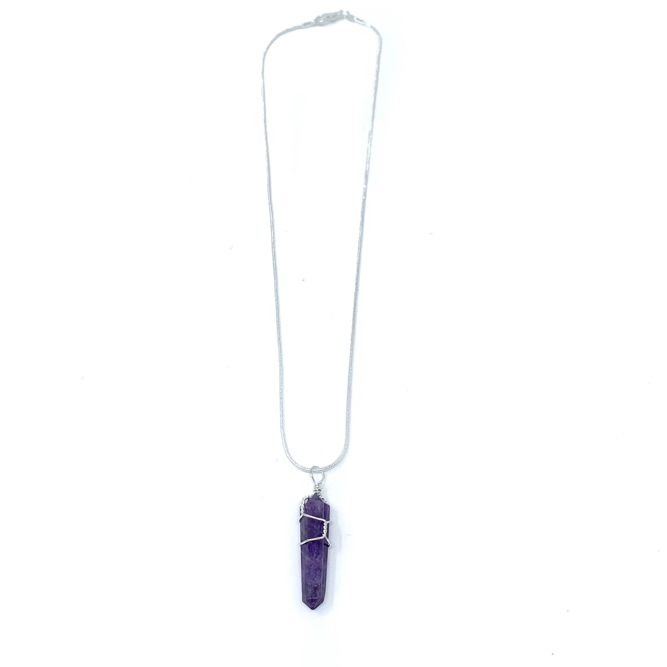 JABRESHWAR CRYSTAL Amethyst Crystal Pencil Pendant Necklace Healing Crystal  Necklace : Amazon.in: Jewellery