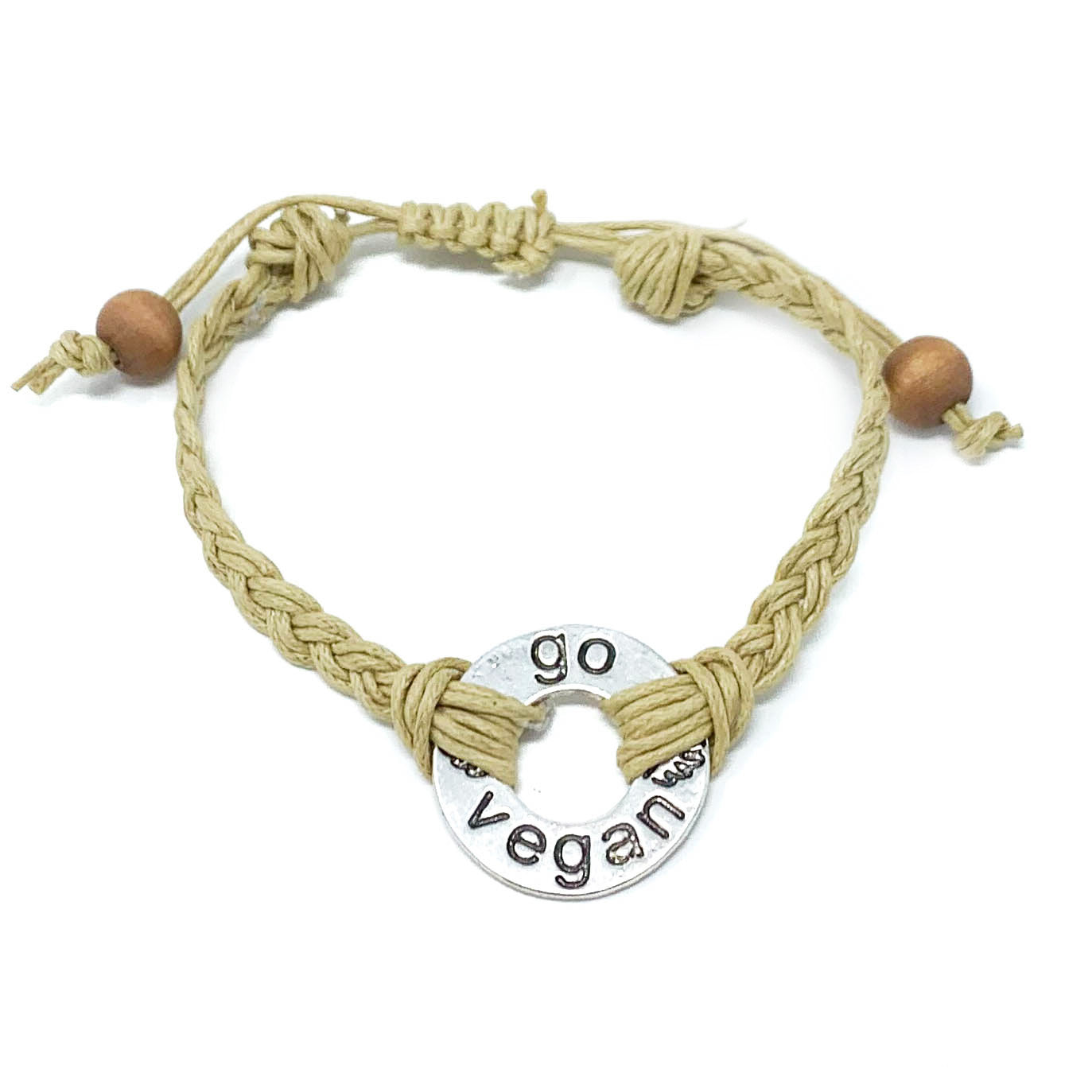 go vegan braided bracelet