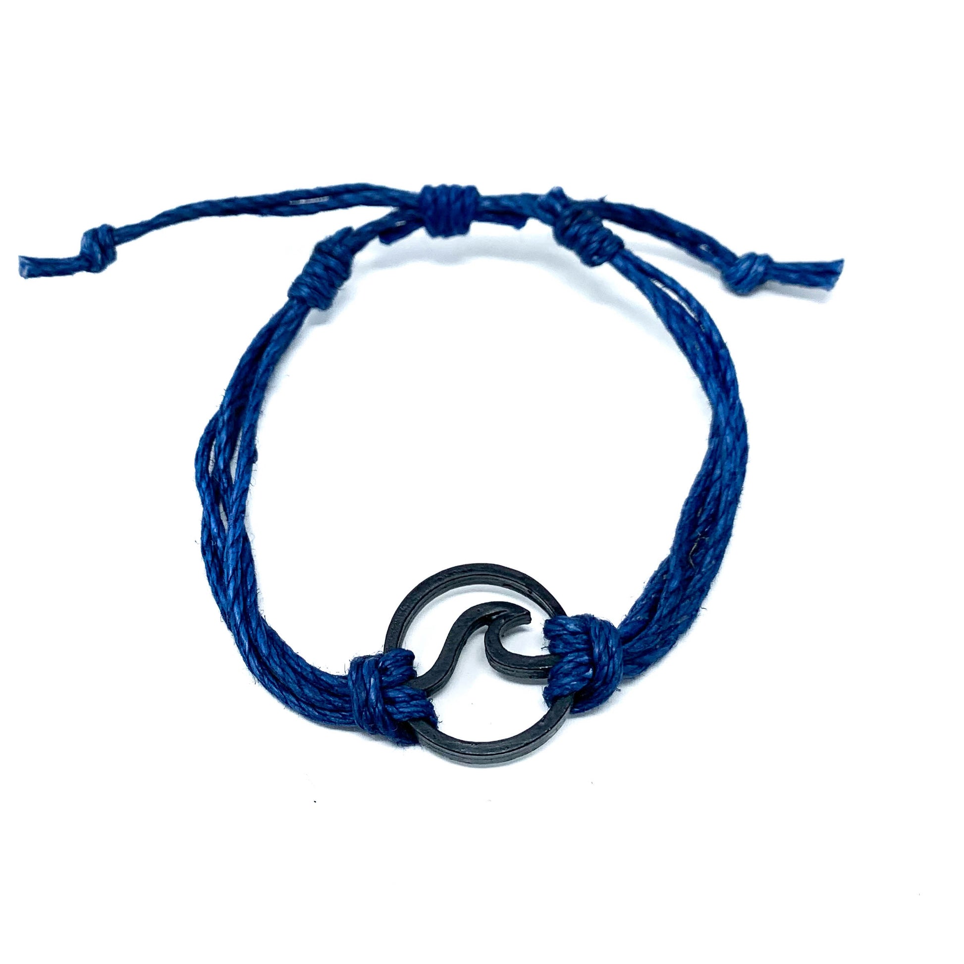 blue black wave pura vida string bracelet 
