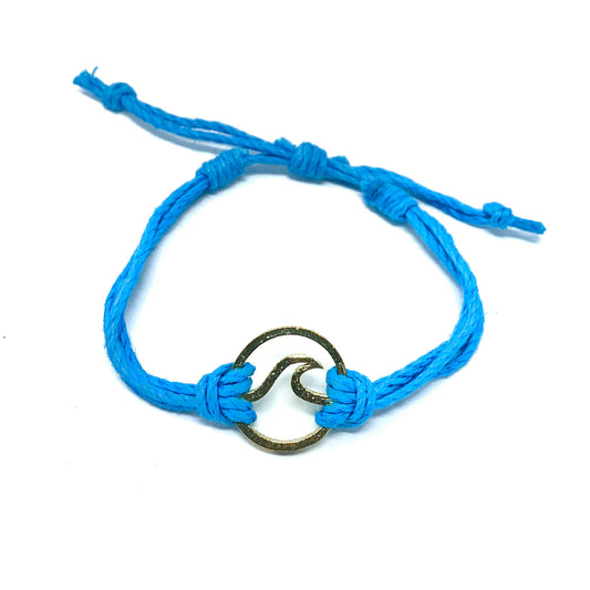 gold wave pendant string bracelet