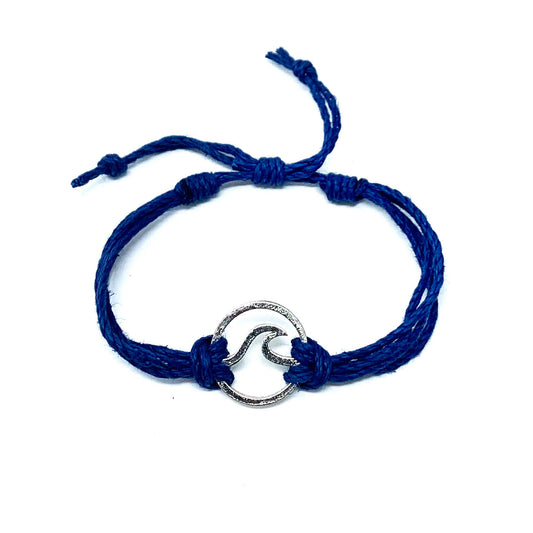 wave blue string bracelet