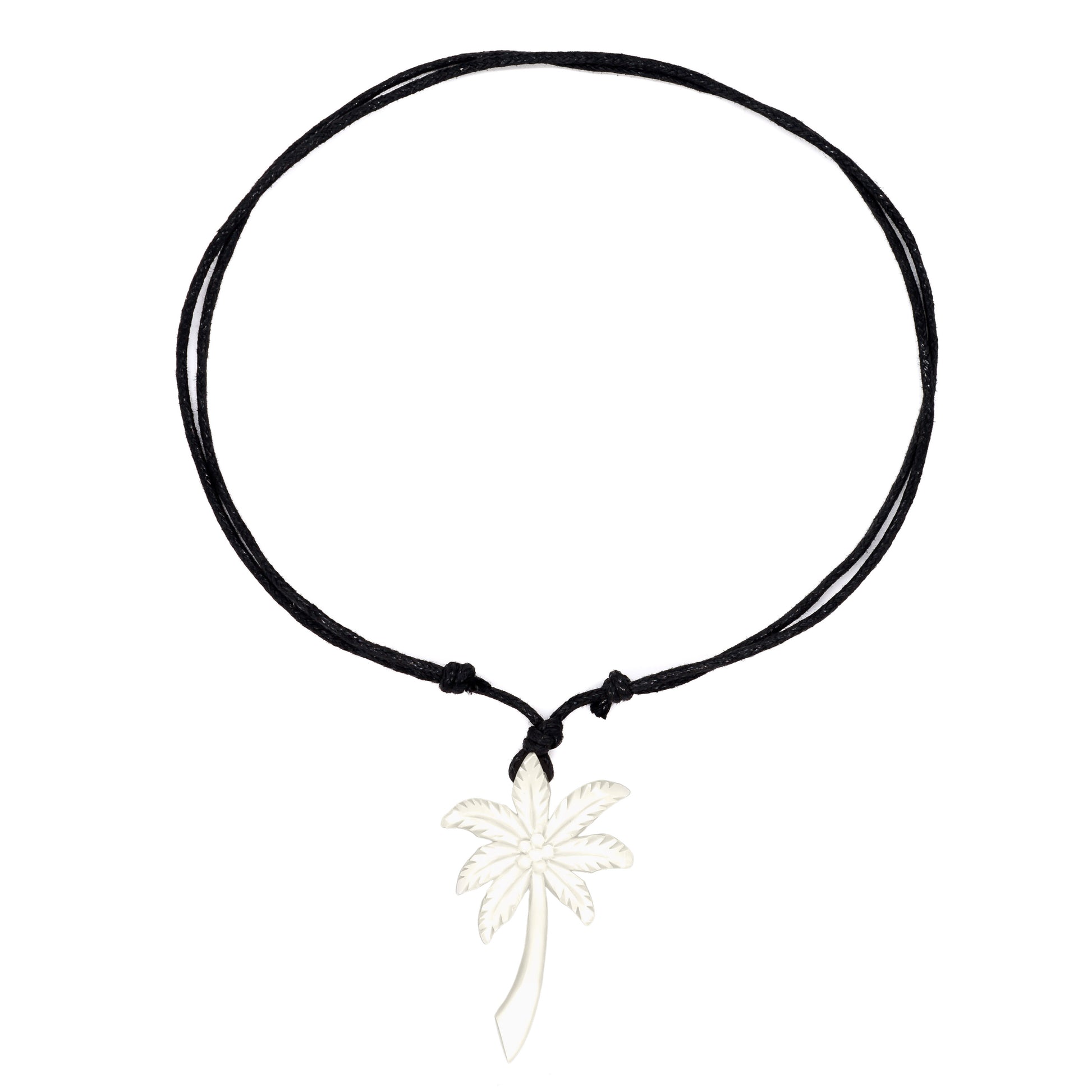 charming shark palm tree bone necklace