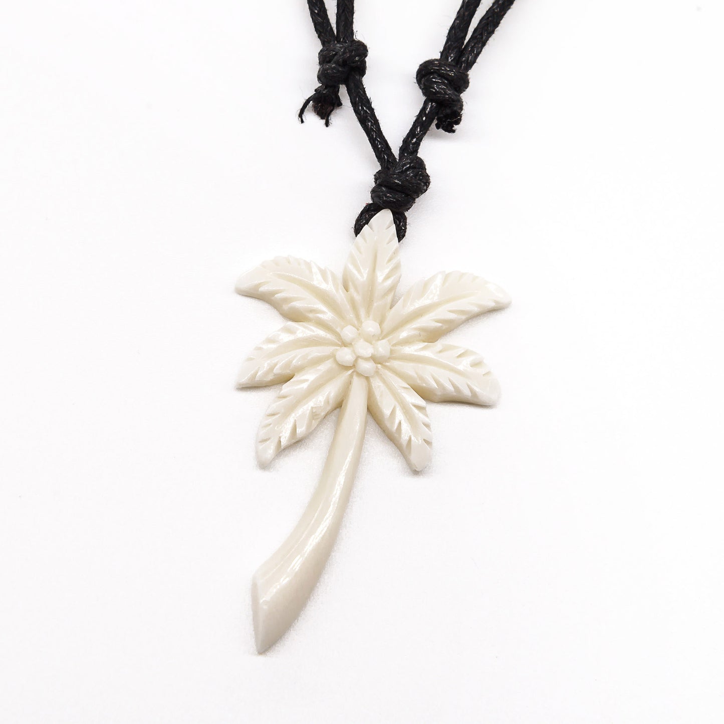 charming shark palm tree bone necklace