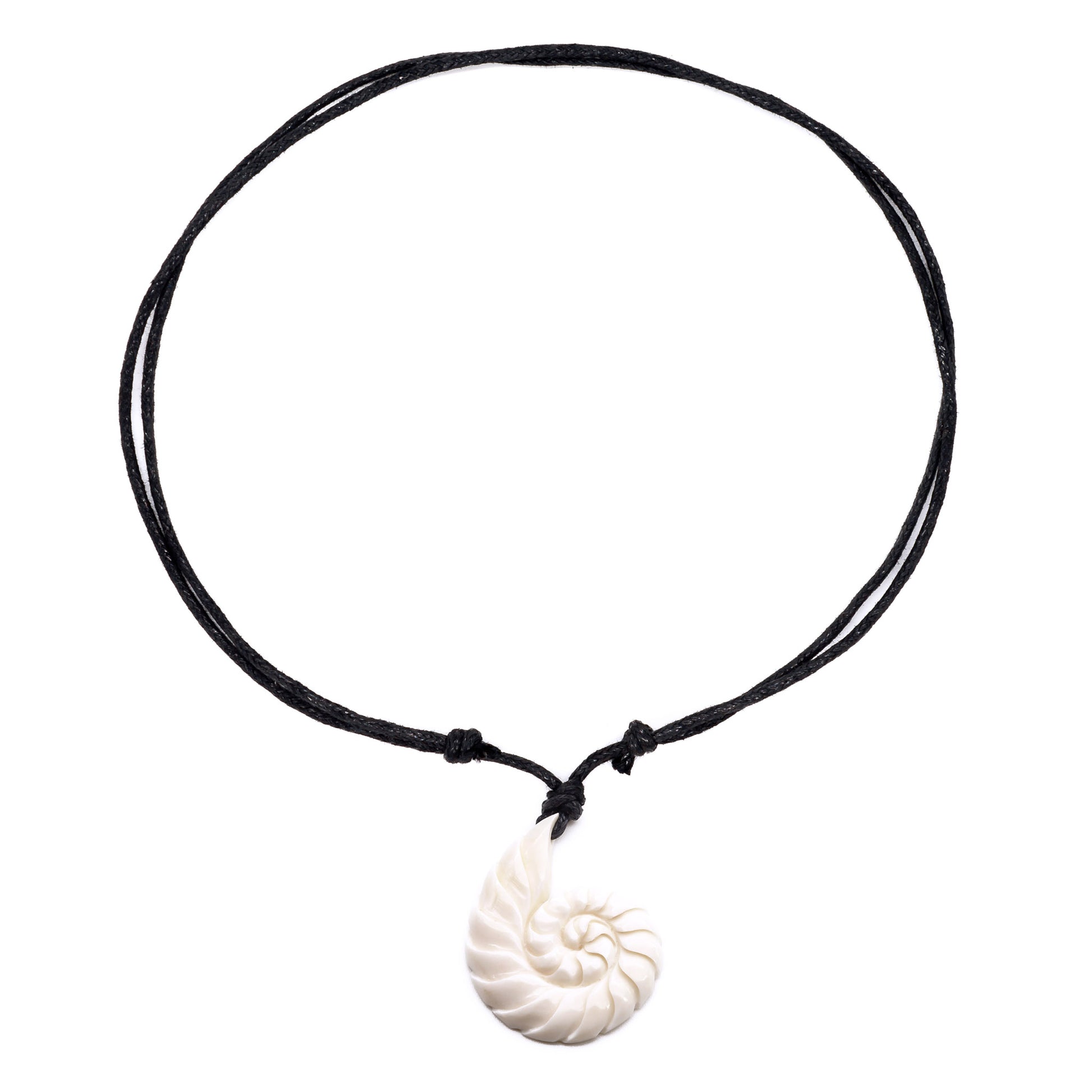 carved bone swirl necklace