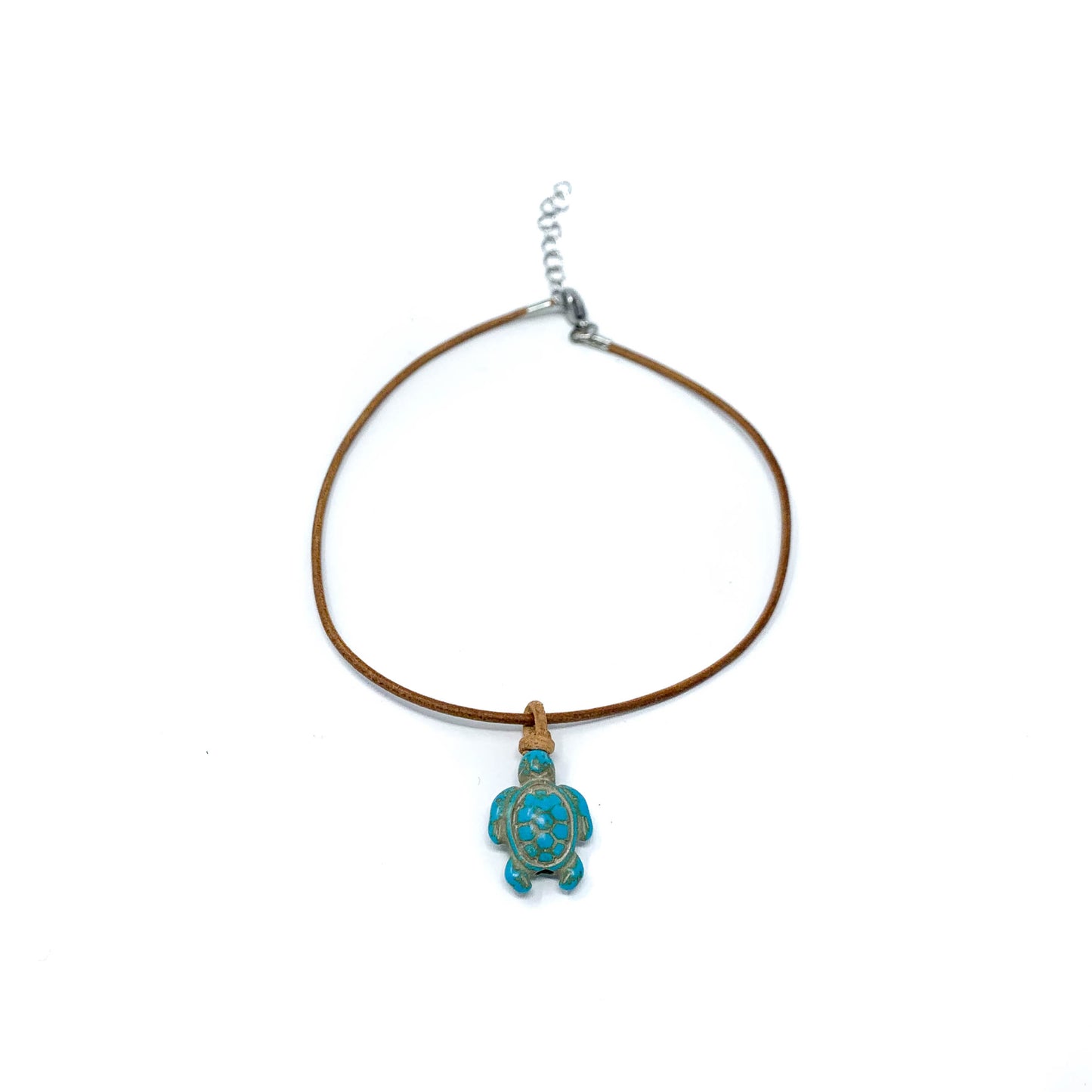 turquoise soapstone turtle anklet