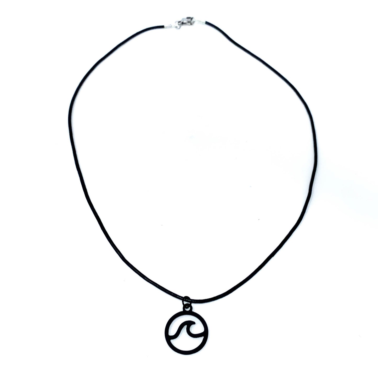 black ocean wave simple necklace