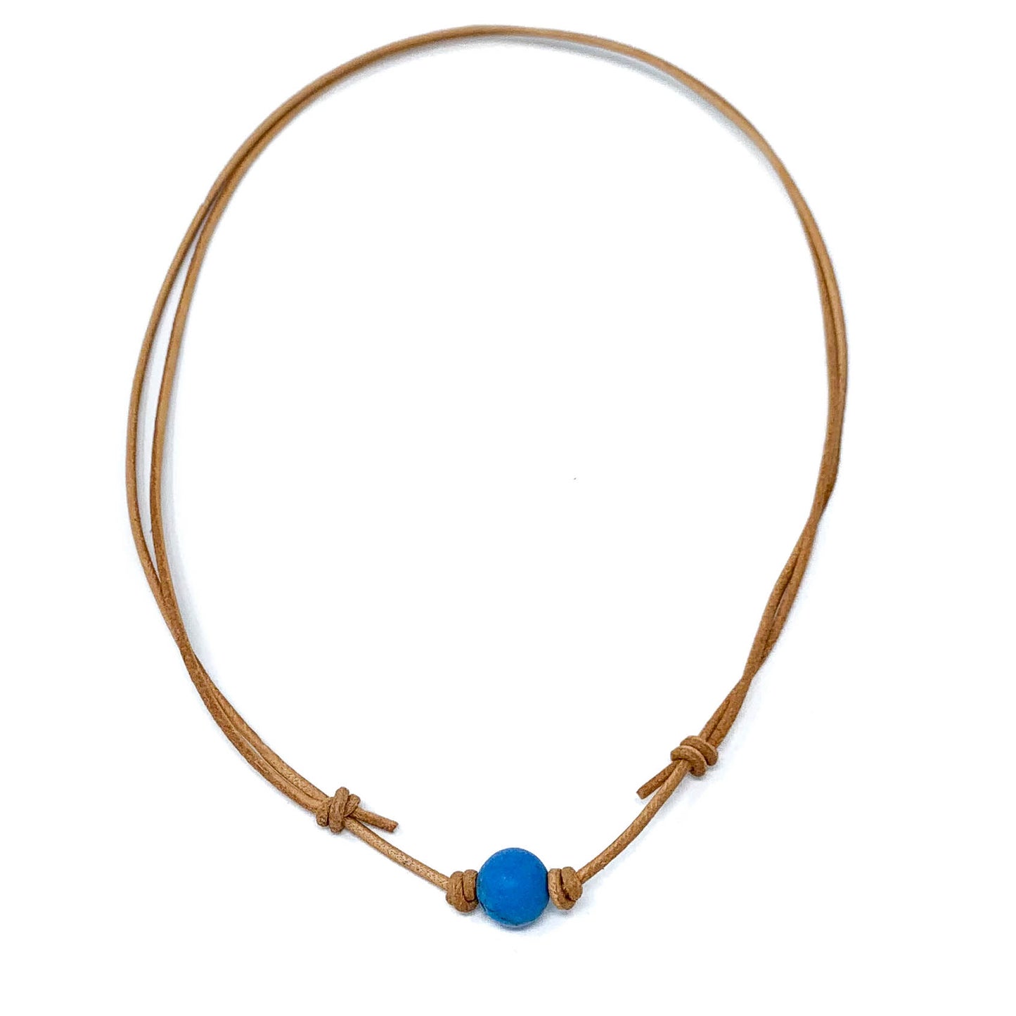 simple blue howlite stone necklace