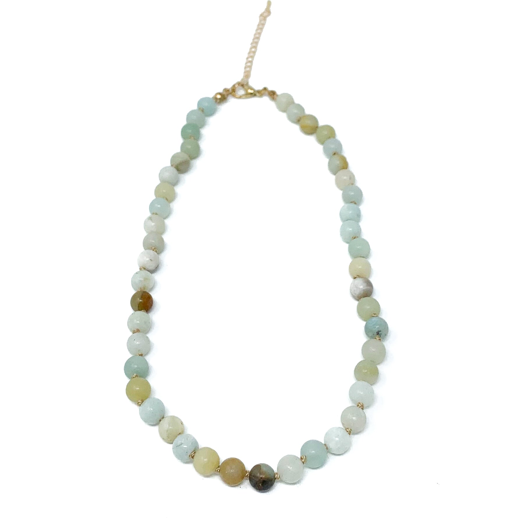 Amazonite semi precious stone beaded necklace