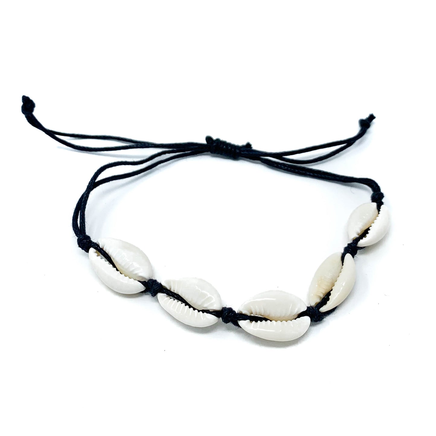 black cowrie sea shell bracelet