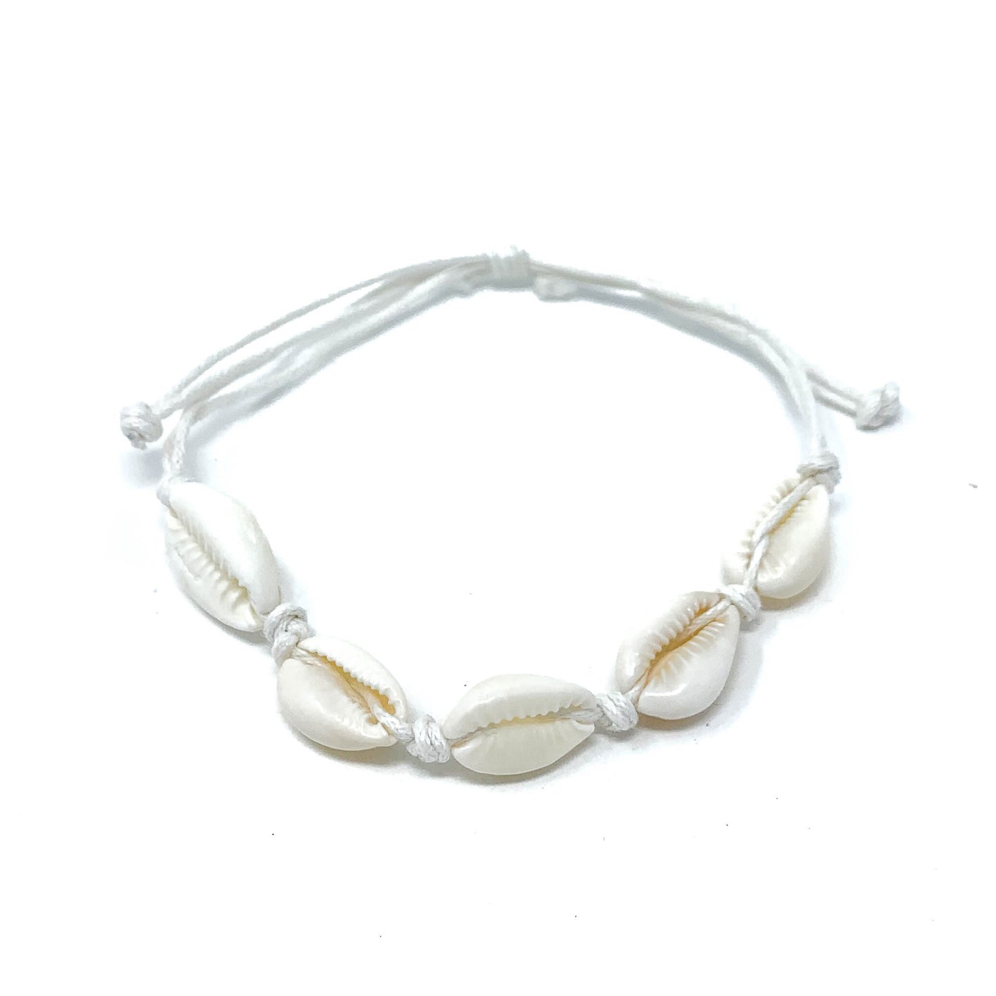 white cowrie sea shell bracelet