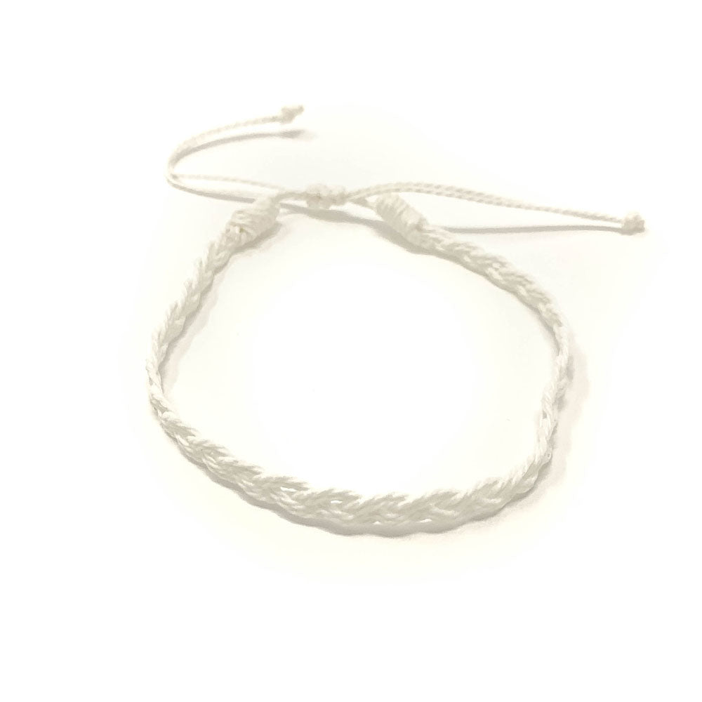White Mini Braided String Bracelet