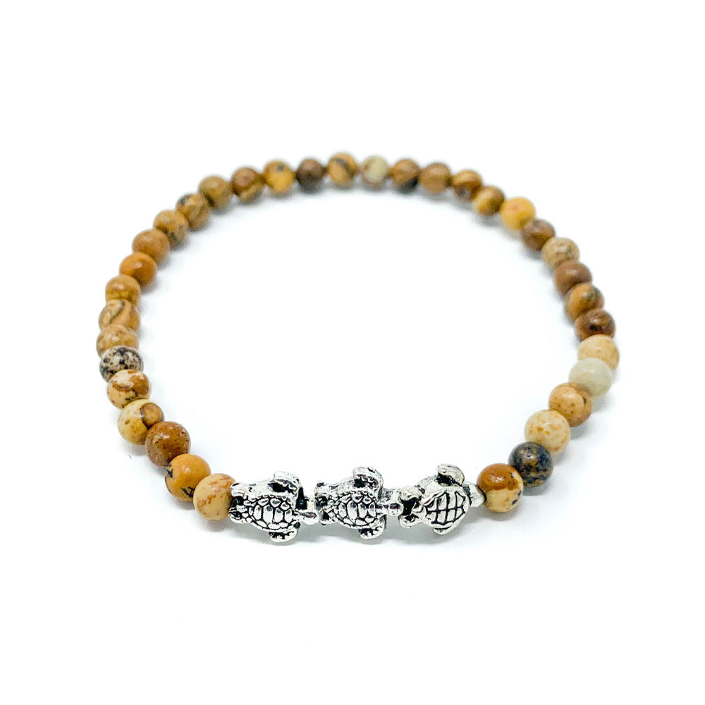 orange beaded sea turtle bracelet